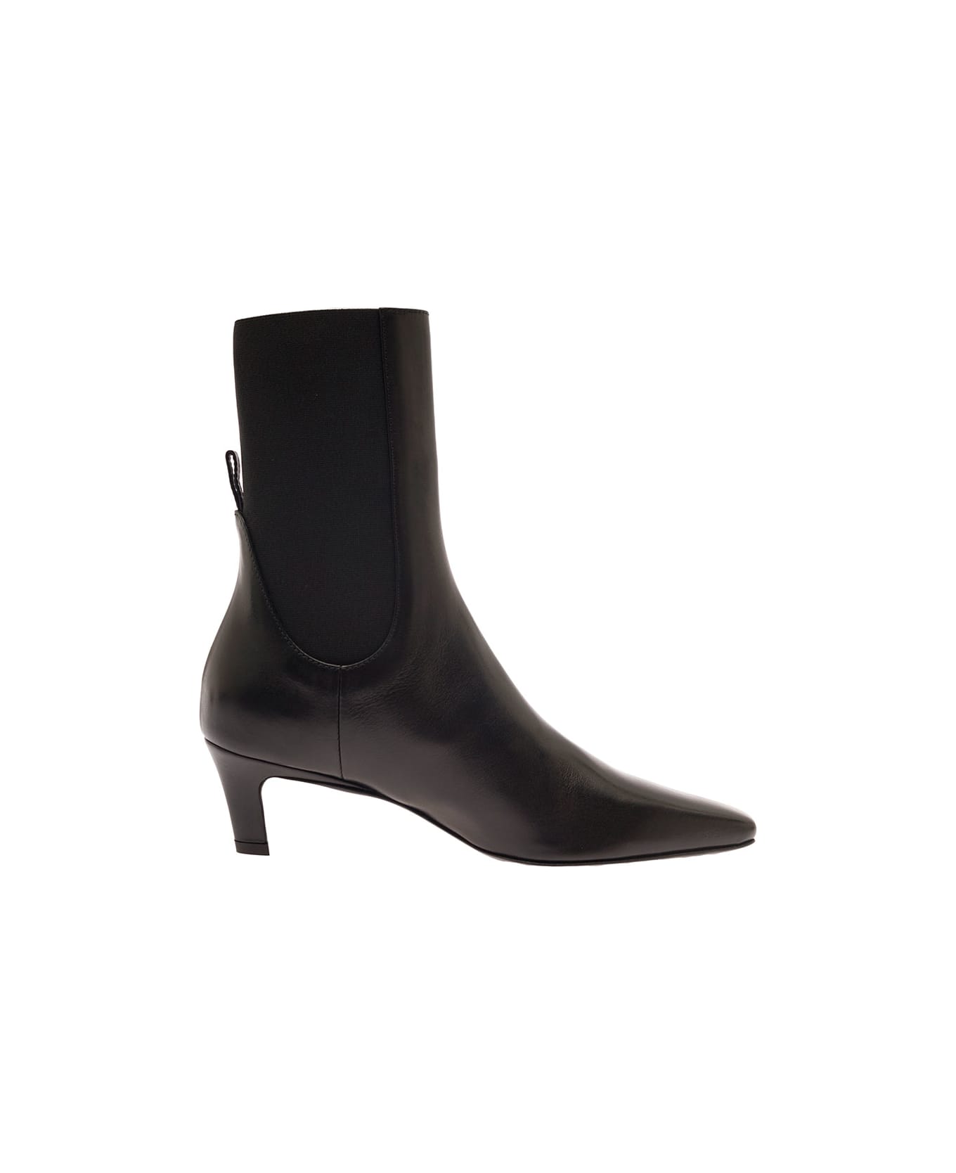 Totême The Mid Heel Leather Boot - Black