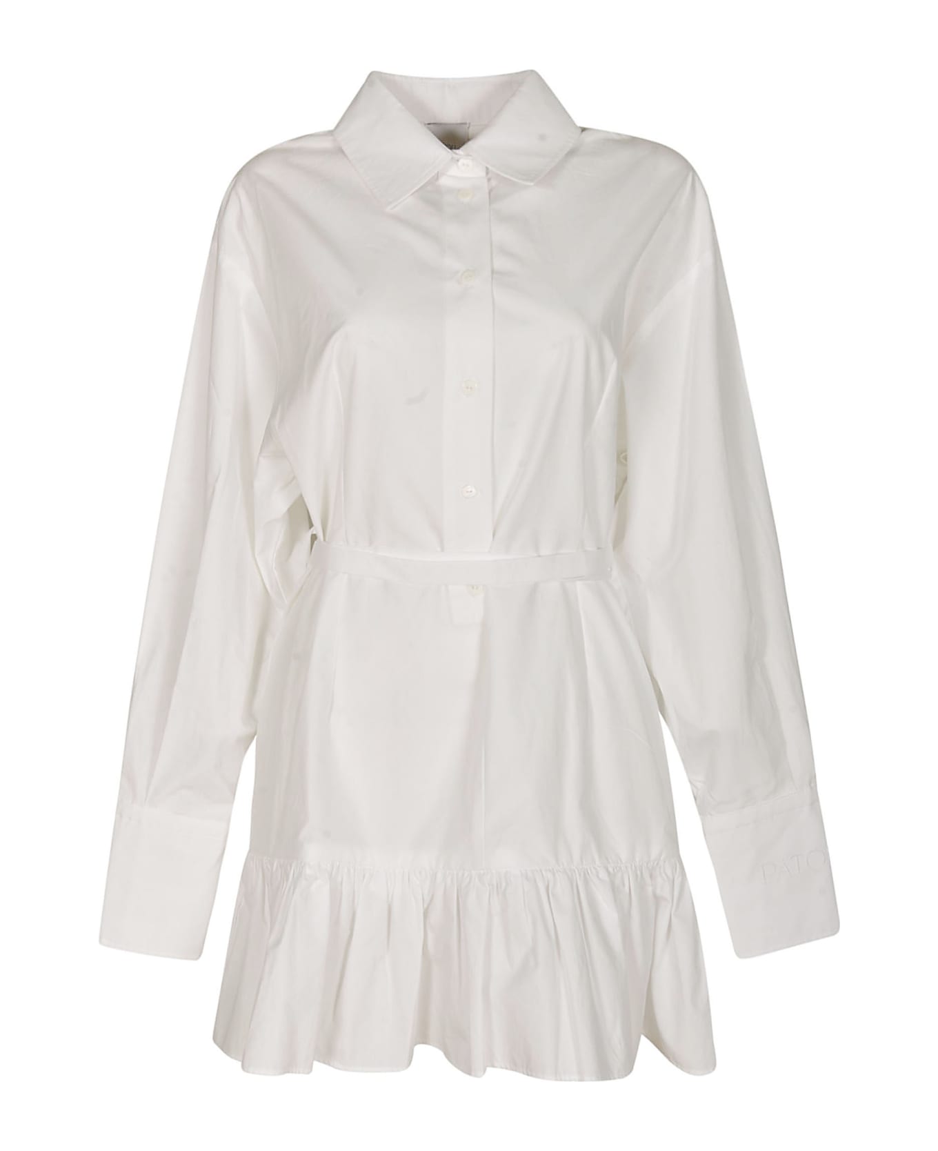 Patou Stripe Belted Dress - White