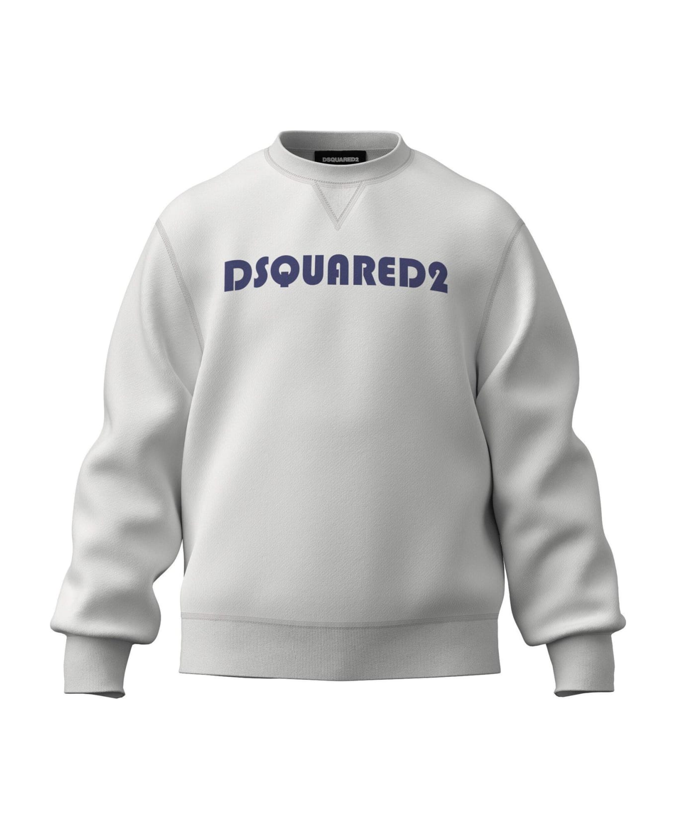 Dsquared2 Logo Printed Crewneck Sweatshirt - White ニットウェア＆スウェットシャツ