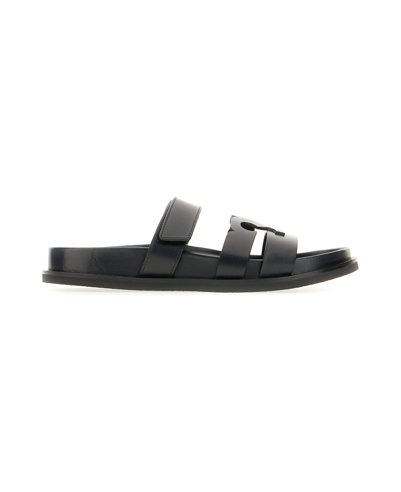 Tory Burch Black Leather Ines Sandals - PERFECT BLACK