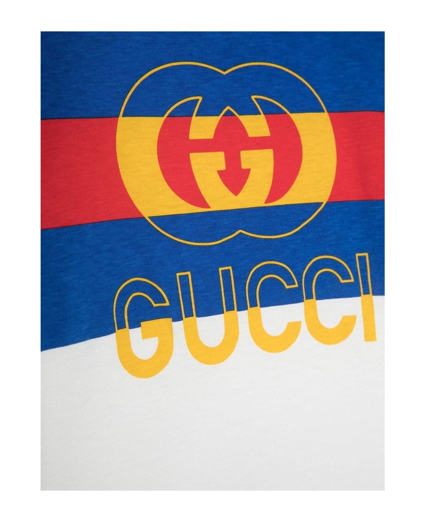 Gucci White Cotton Tshirt - Blu