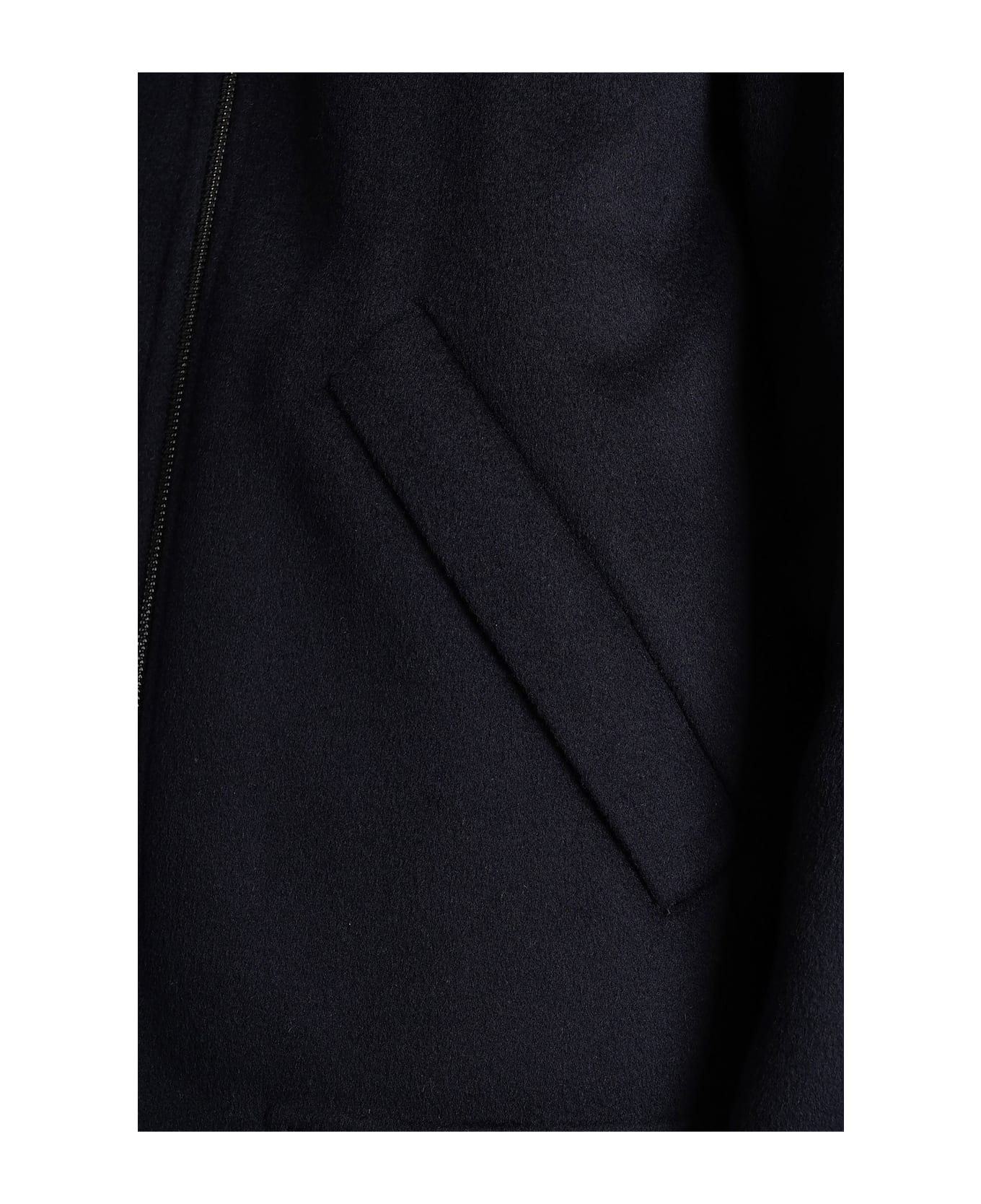 Mauro Grifoni Bomber Jacket In Blue Wool - blue