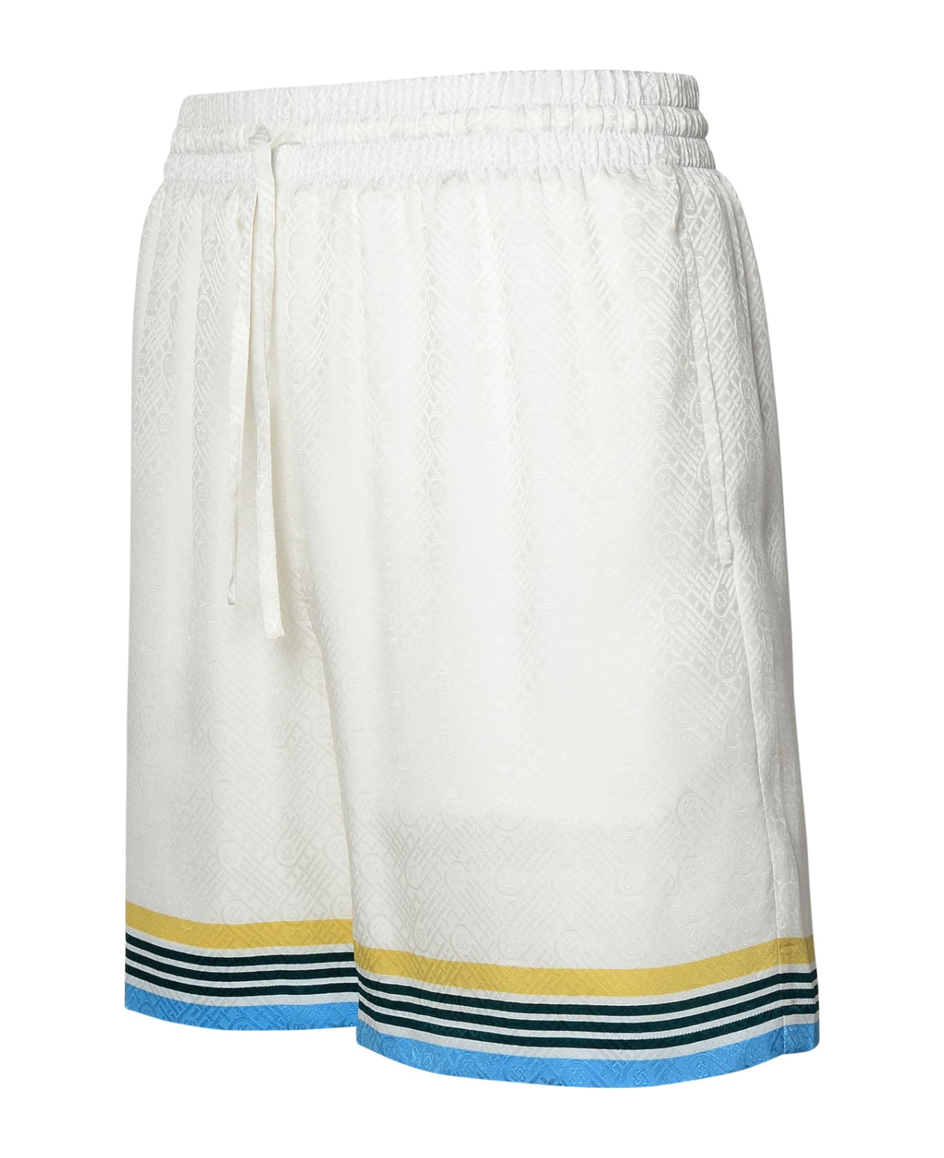 Casablanca White Silk Trousers - Casa Way ショートパンツ