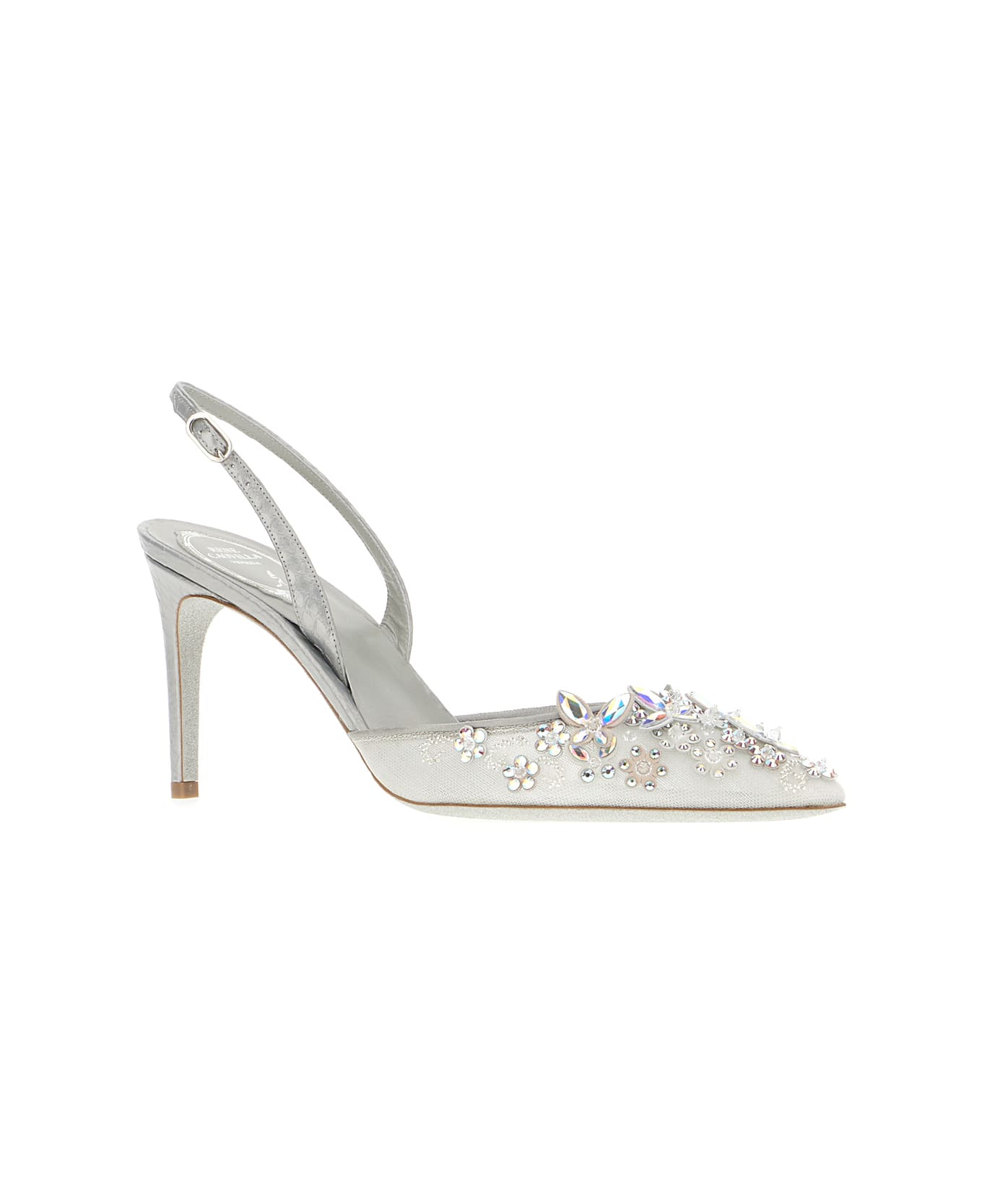 René Caovilla Silver Laces Cinderella Pumps - GREY AYERNET CRYSTAL AB STRASS