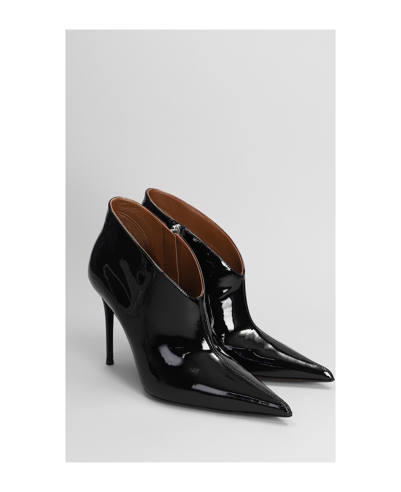 Giuseppe Zanotti Raquel 105 High Heels Ankle Boots In Black Patent Leather - black