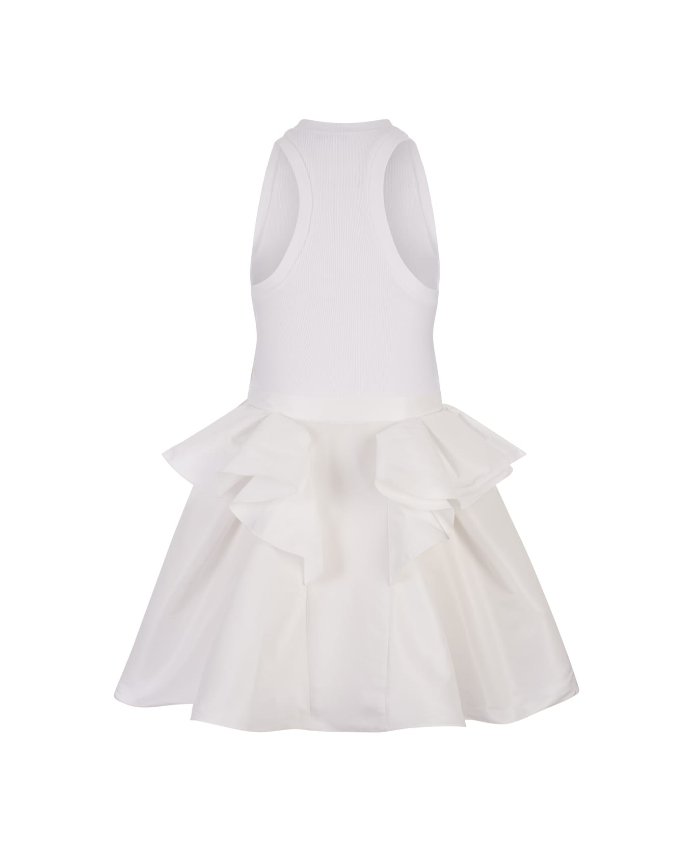 Alexander McQueen White Hybrid Mini Dress - White