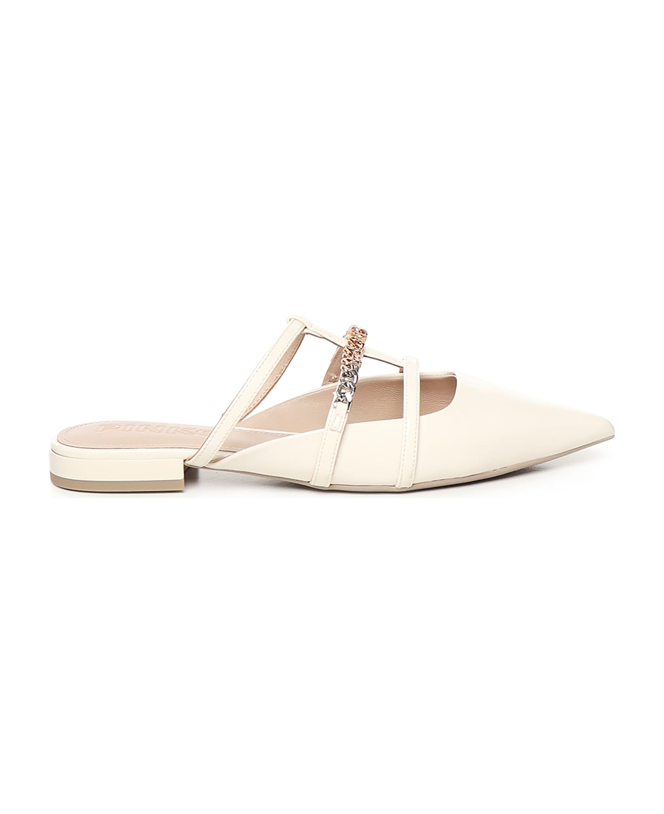 Pinko Patent Leather Mules Ballerinas - White