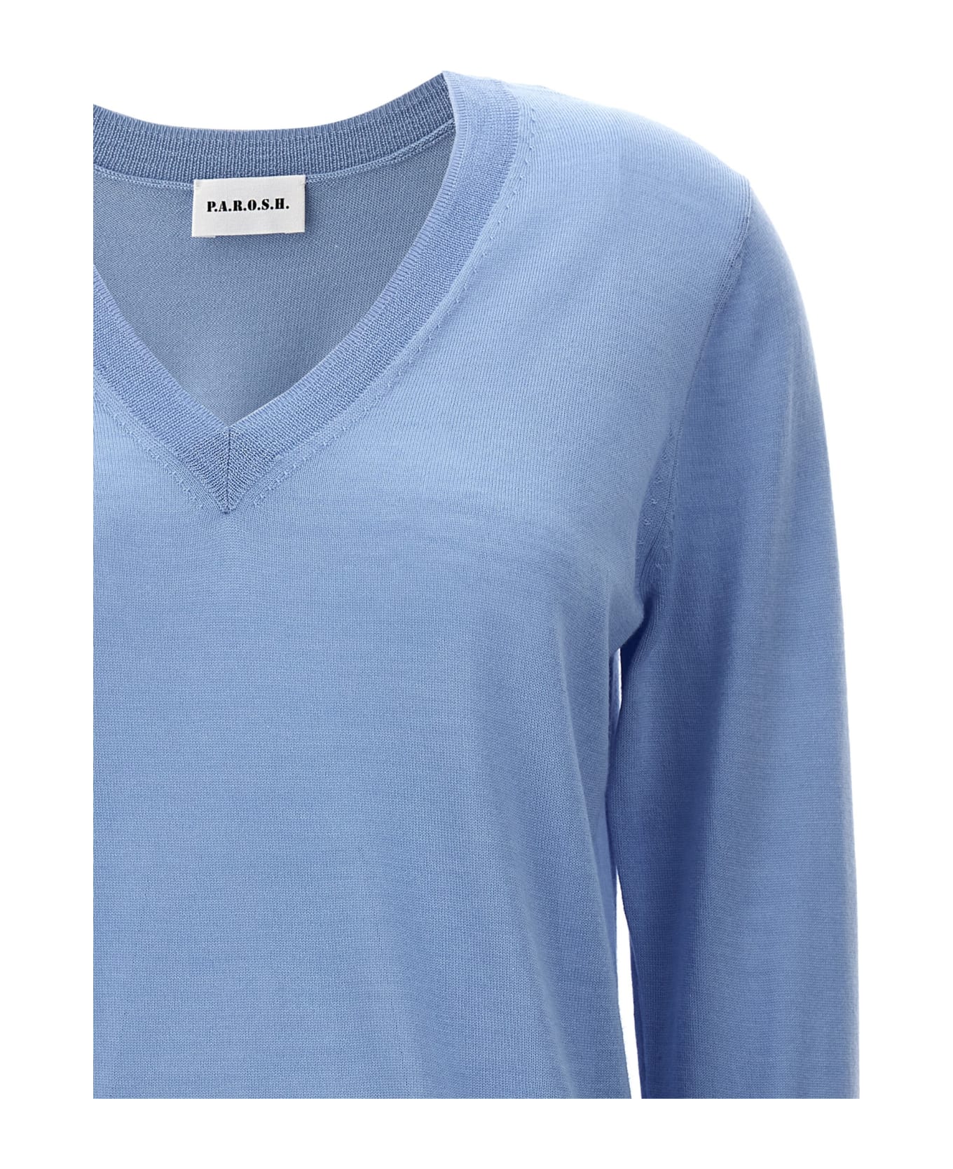Parosh V-neck Sweater - LIGHT BLUE