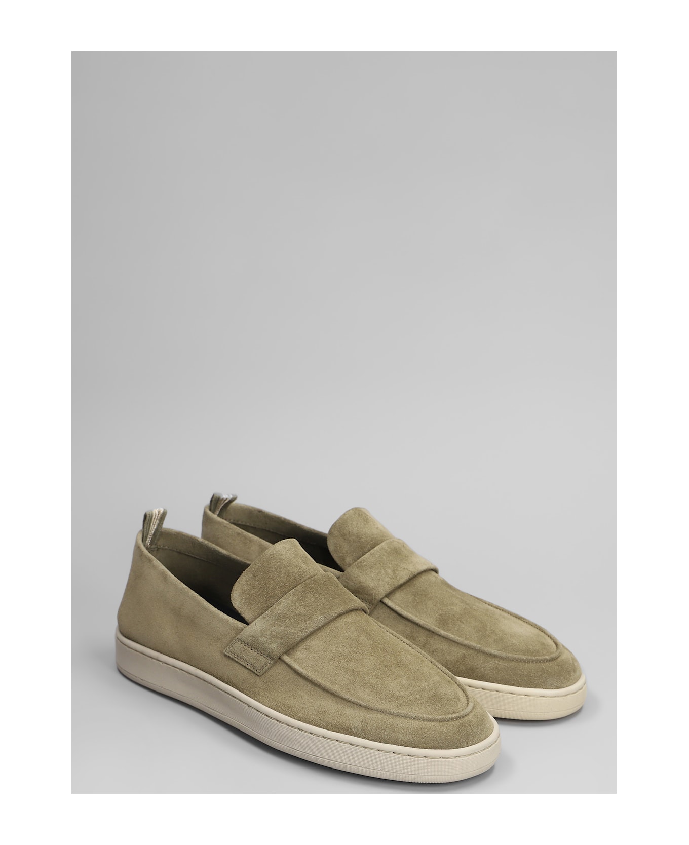 Officine Creative Herbie 001 Loafers In Green Suede - green