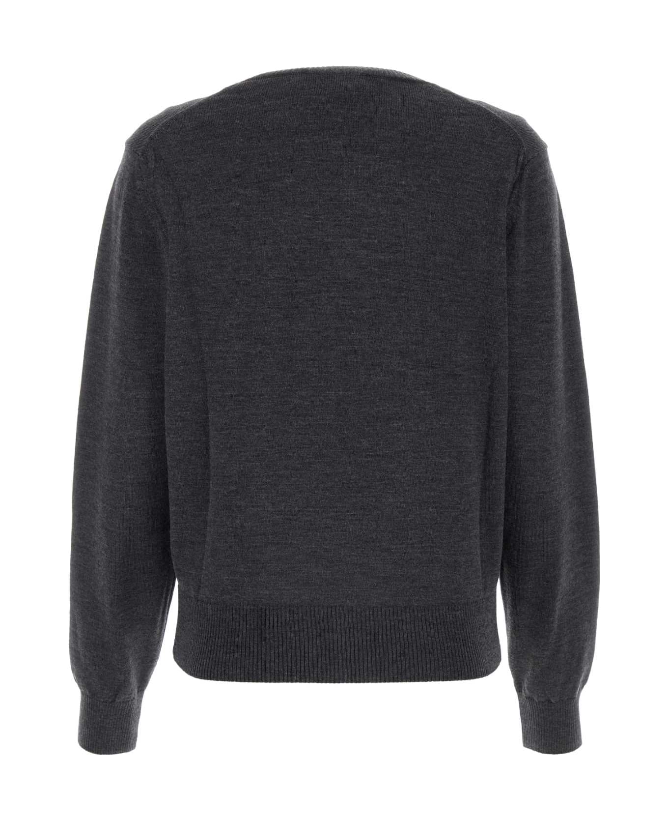 Ami Alexandre Mattiussi Dark Grey Wool Sweater - HEATHERGREY