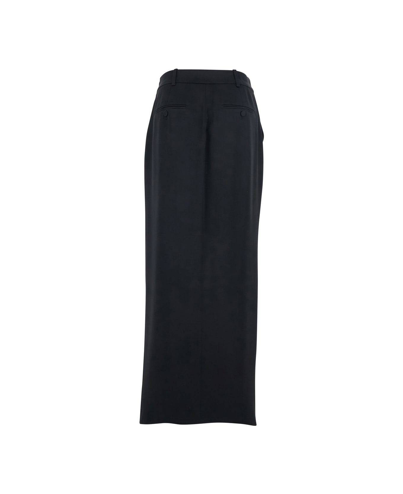 Tom Ford Black Long Skirt With Concealed Side Zip Closure And Single Front Slit In Viscose Blend Woman - Black