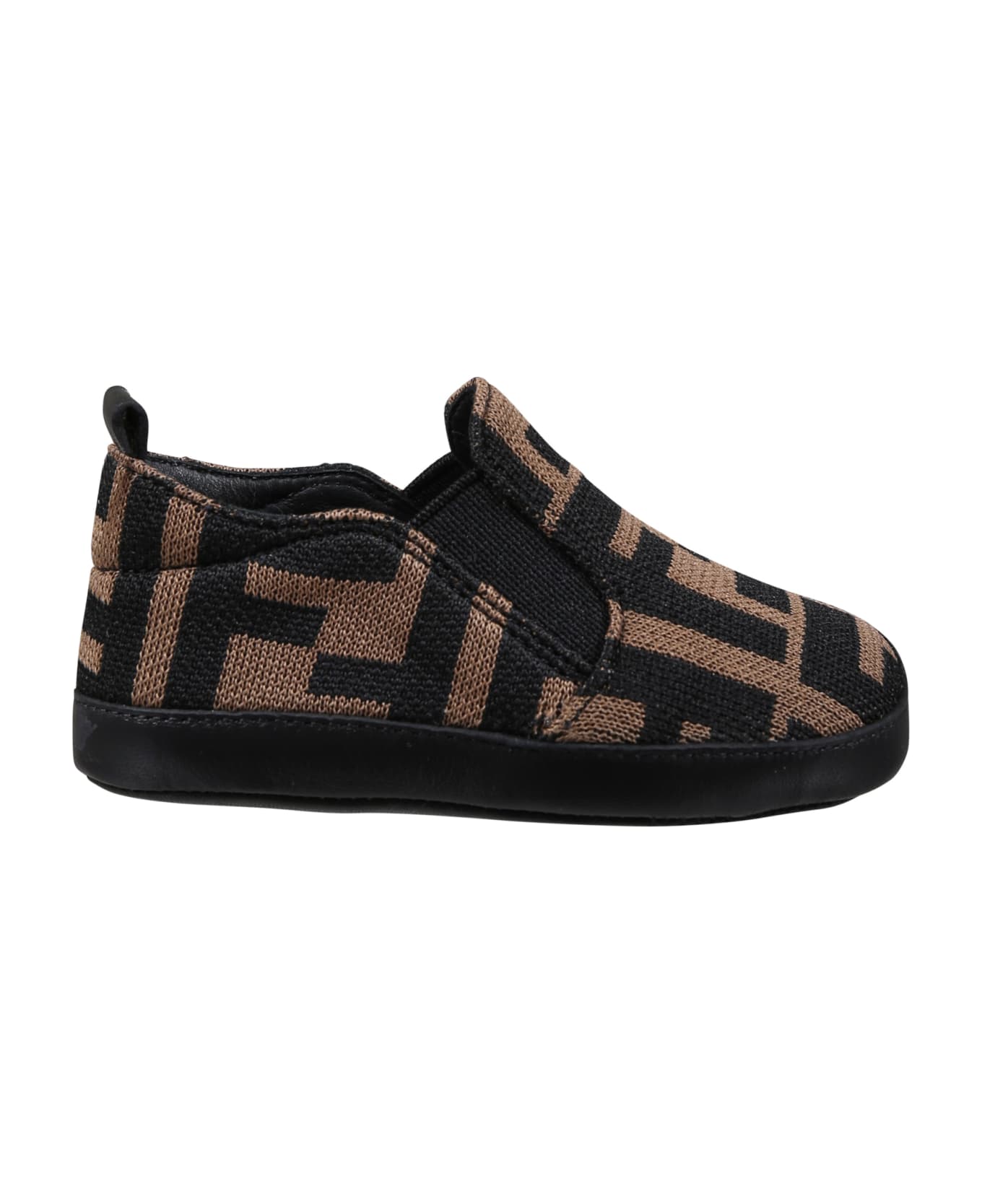 Fendi Brown Slip-on For Babies With Double Ff - Brown