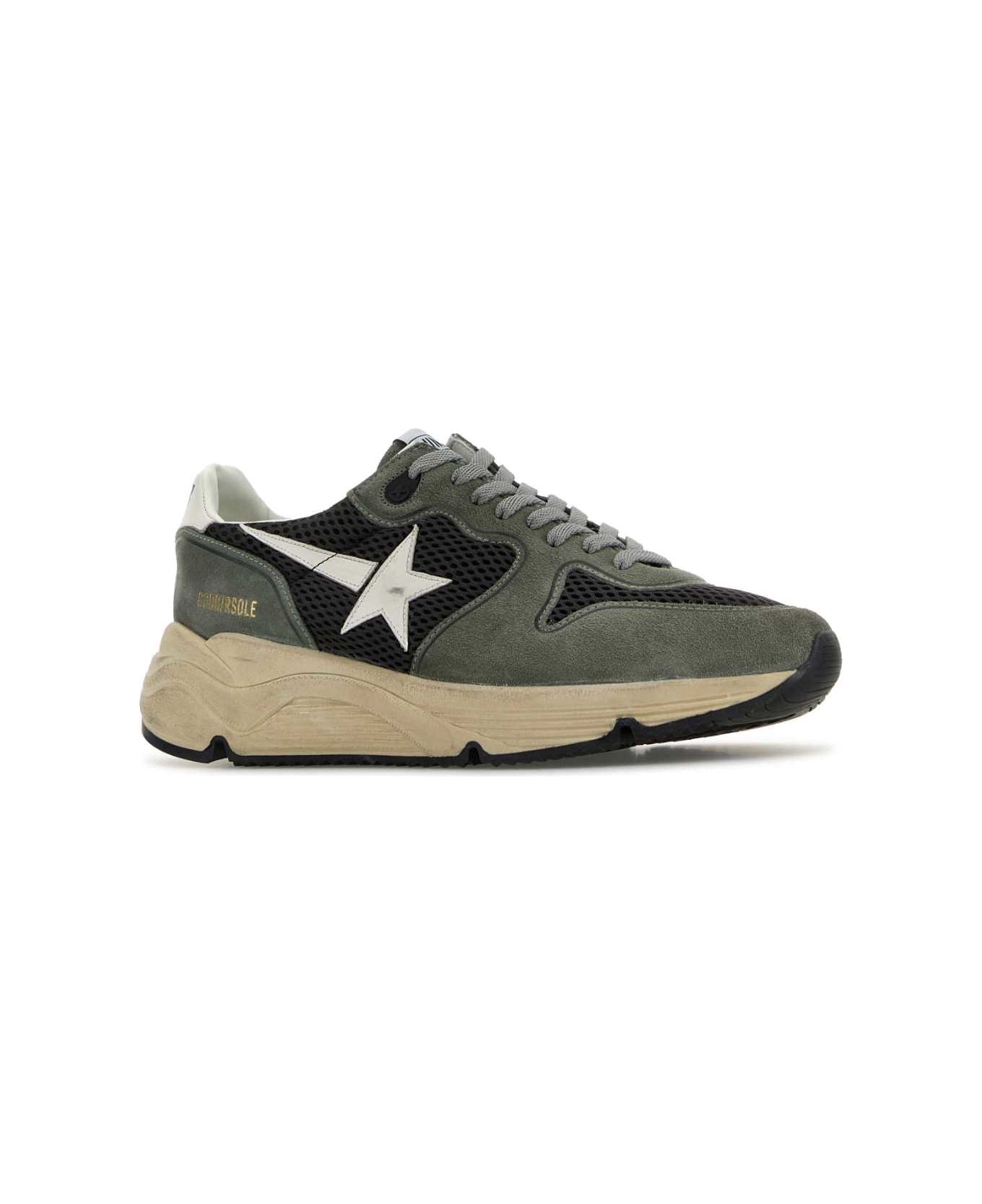 Golden Goose Multicolor Suede And Mesh Running Sneakers - GREENGREYWHITE