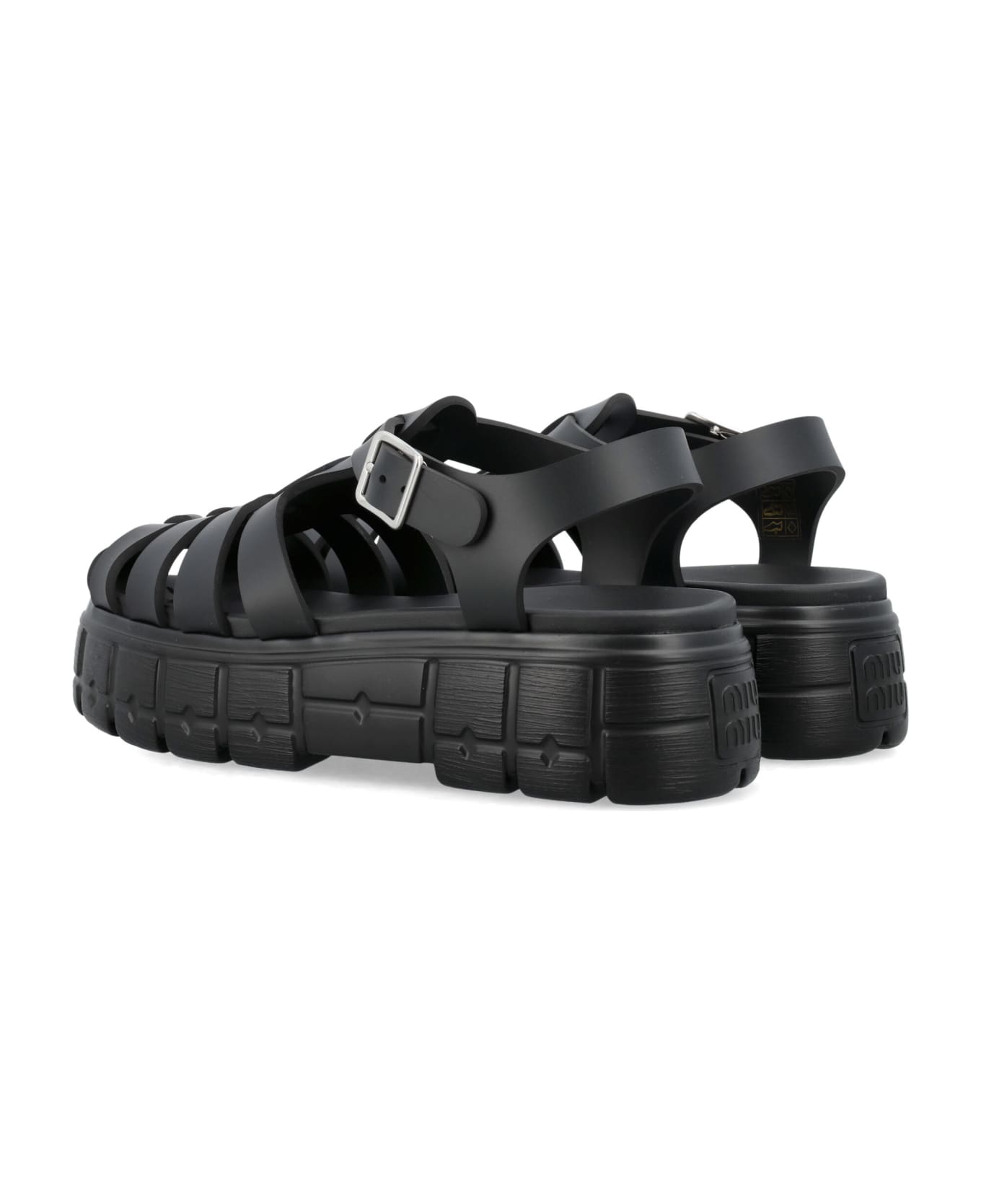 Miu Miu Leather Sandals - Nero