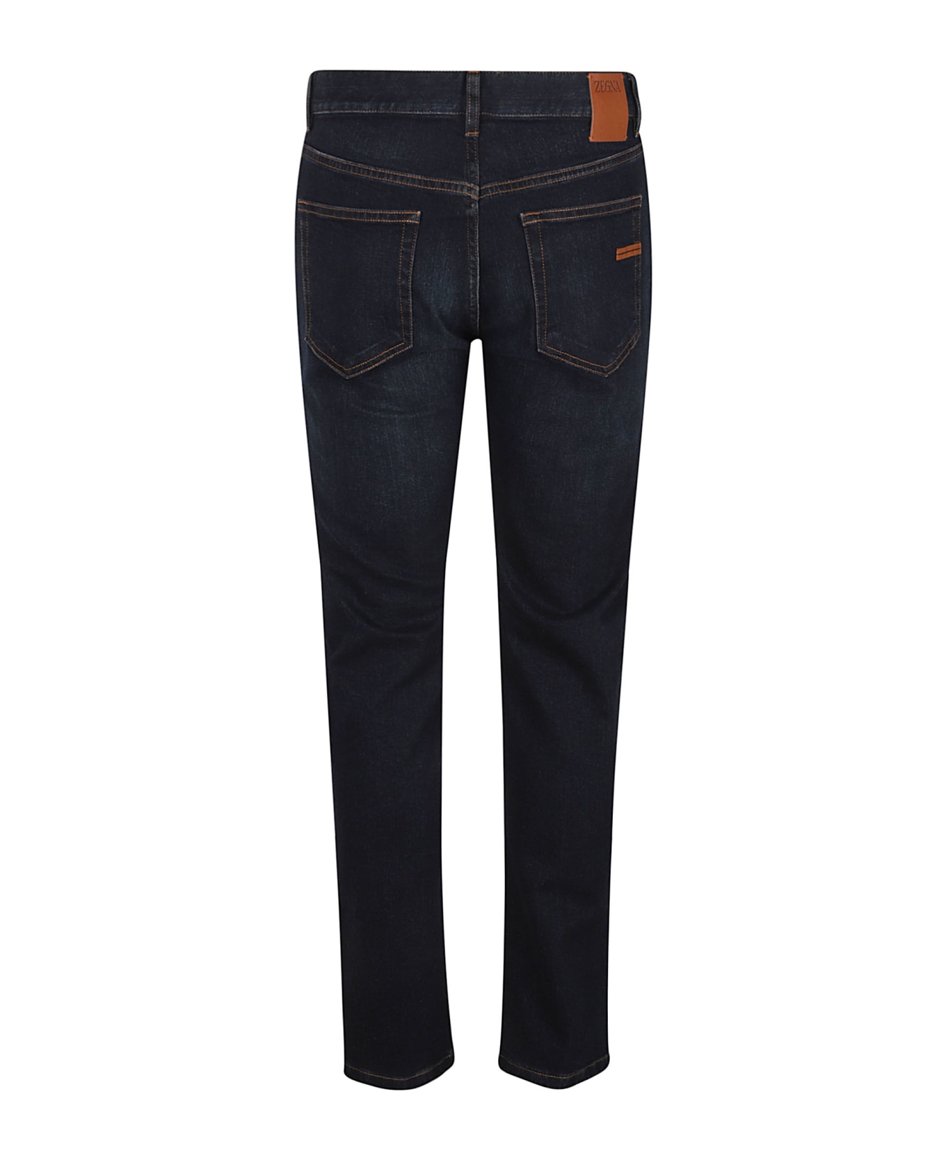 Zegna City Button Fitted Jeans - Denim