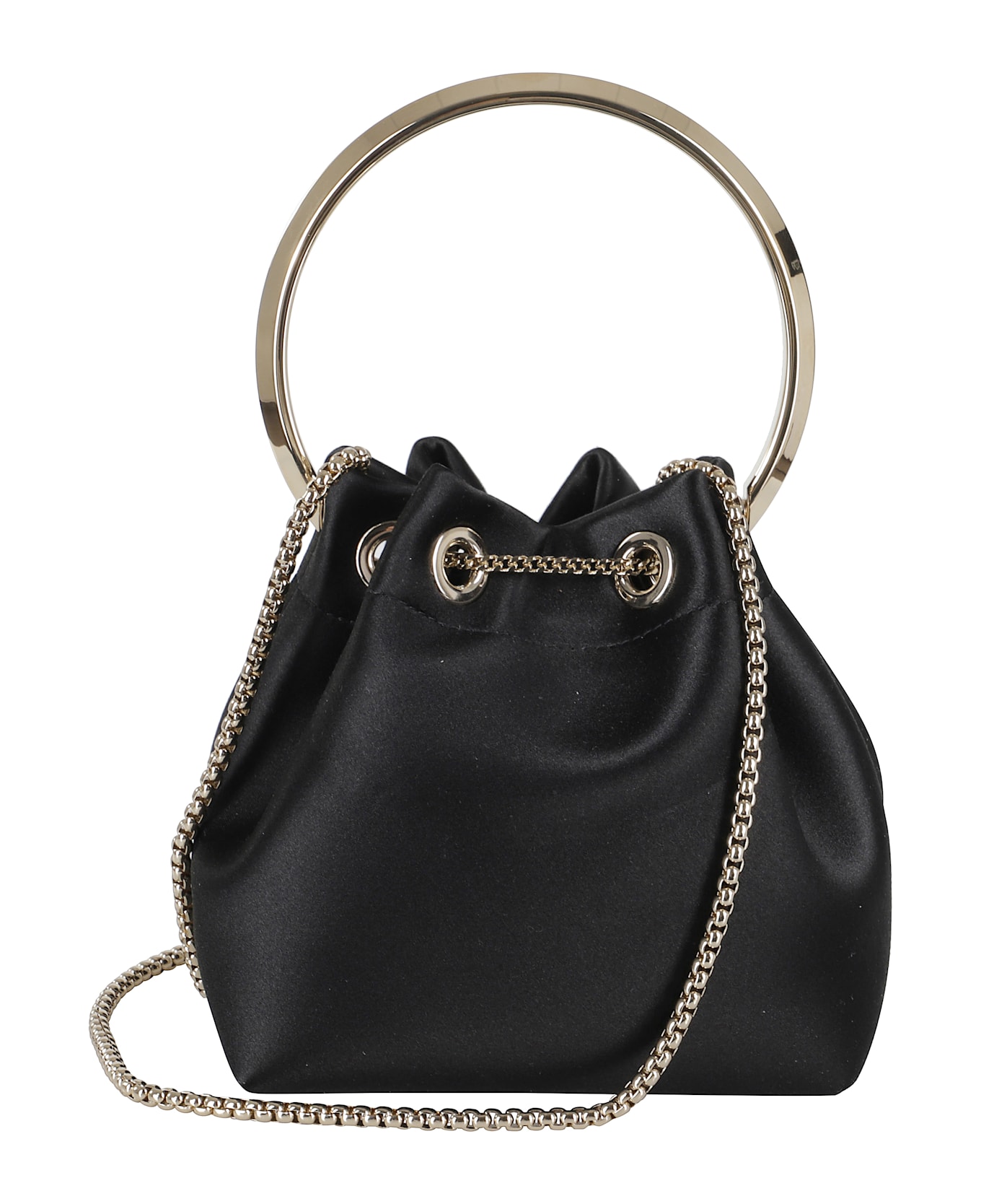 Jimmy Choo Satin Pearl Clousure - Black Light Gold
