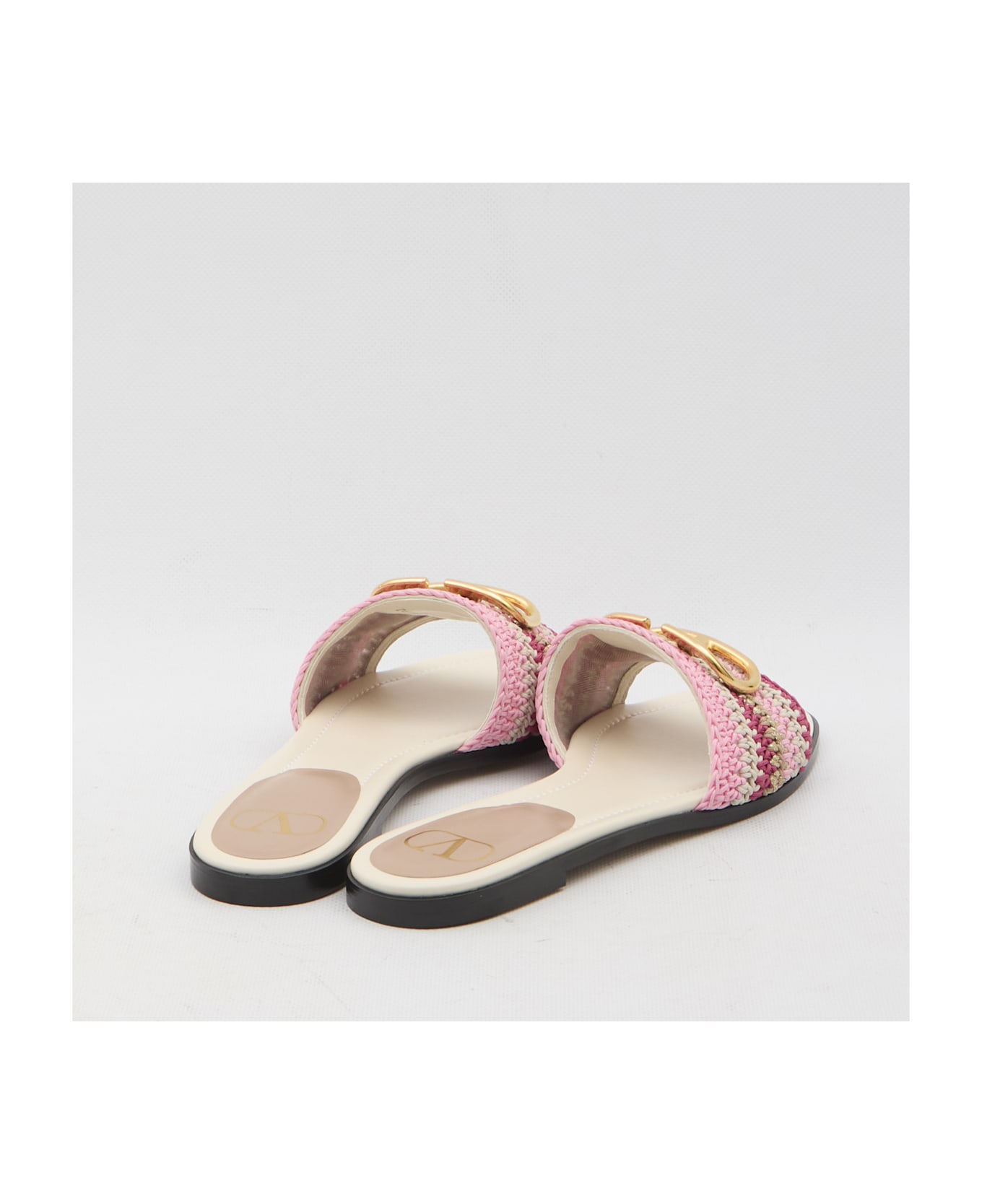Valentino Garavani Vlogo Signature Slide Sandals - GOLD サンダル