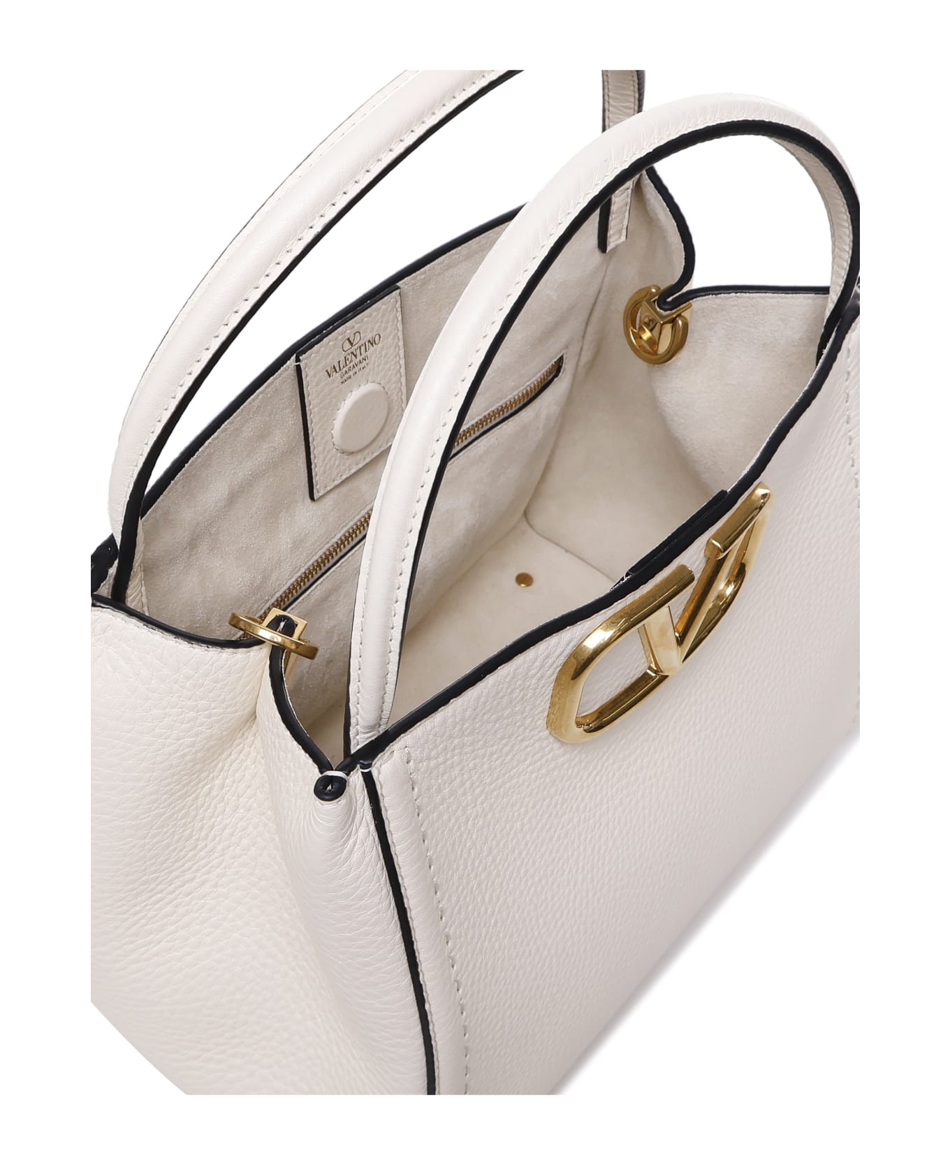 Valentino Garavani Alltime Calfskin Bag - IVORY/MULTICOLOR BEIGE