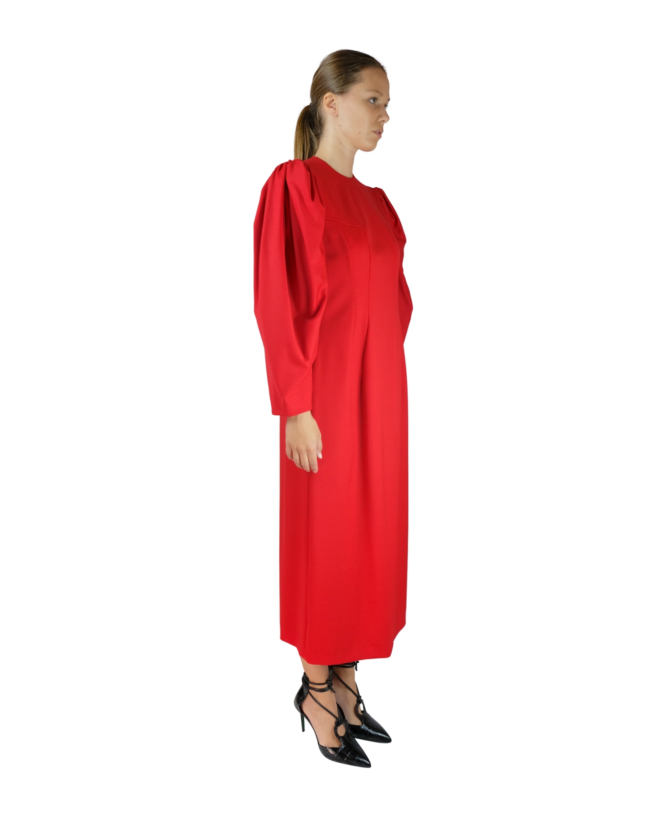 Sara Battaglia Red Longuette Dress - Red