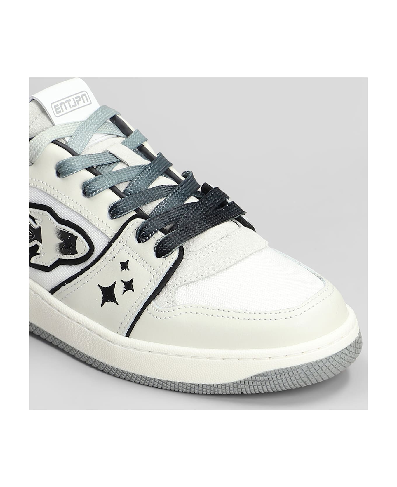 Enterprise Japan Egg Rocket Sneakers In White Leather And Fabric - white