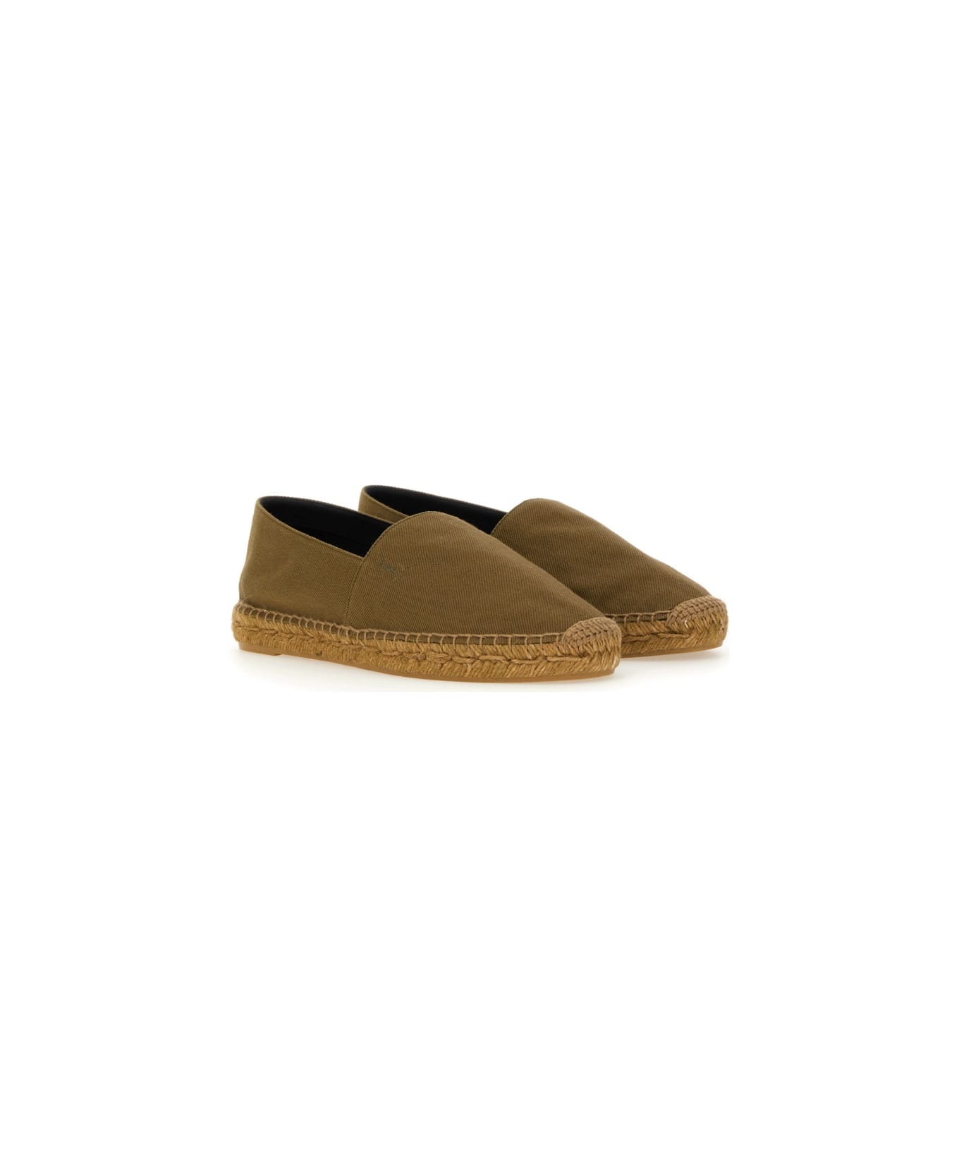 Saint Laurent Espadrille In Gabardine - GREEN