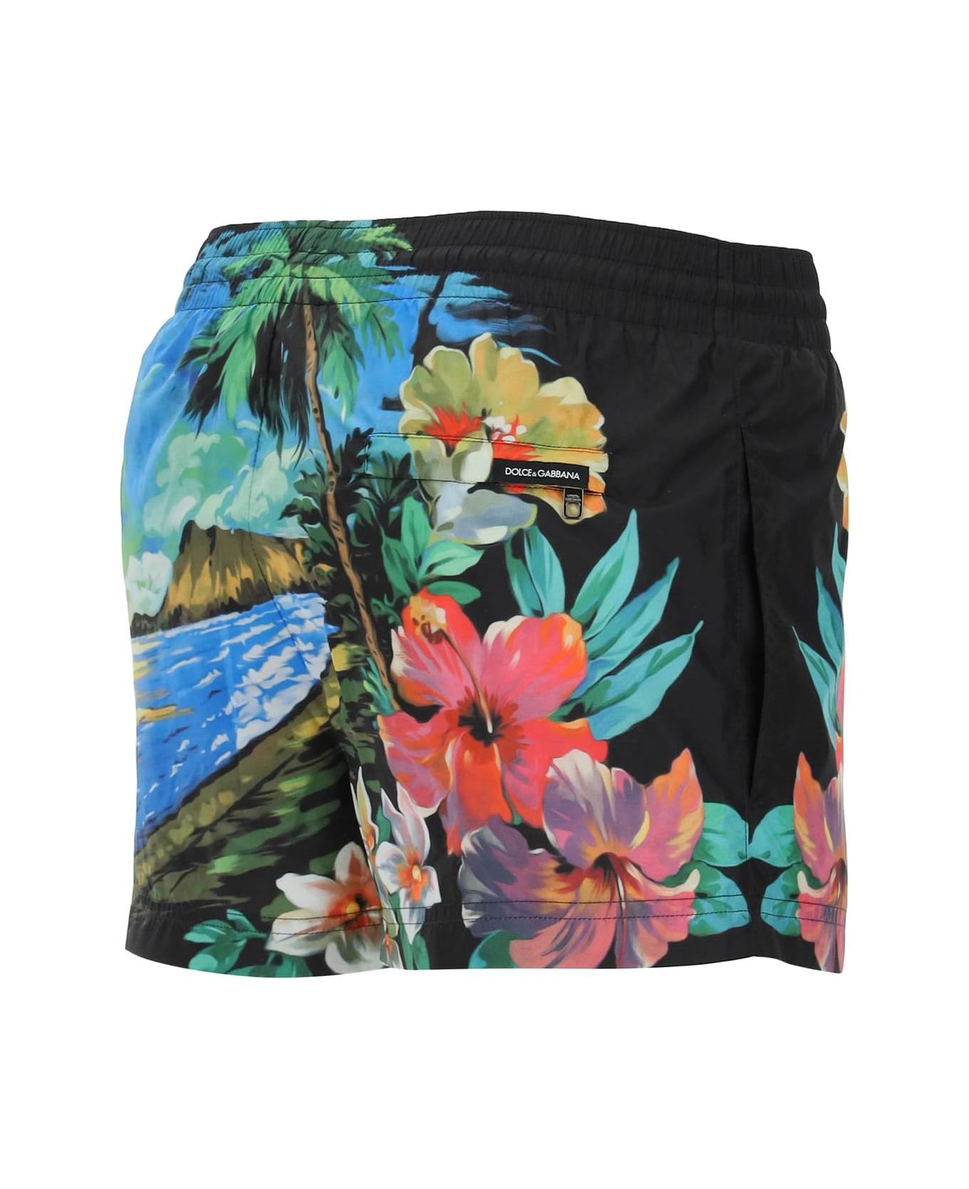 Dolce & Gabbana Hawaii Multicolor Nylon Swim Shorts - HAWAII