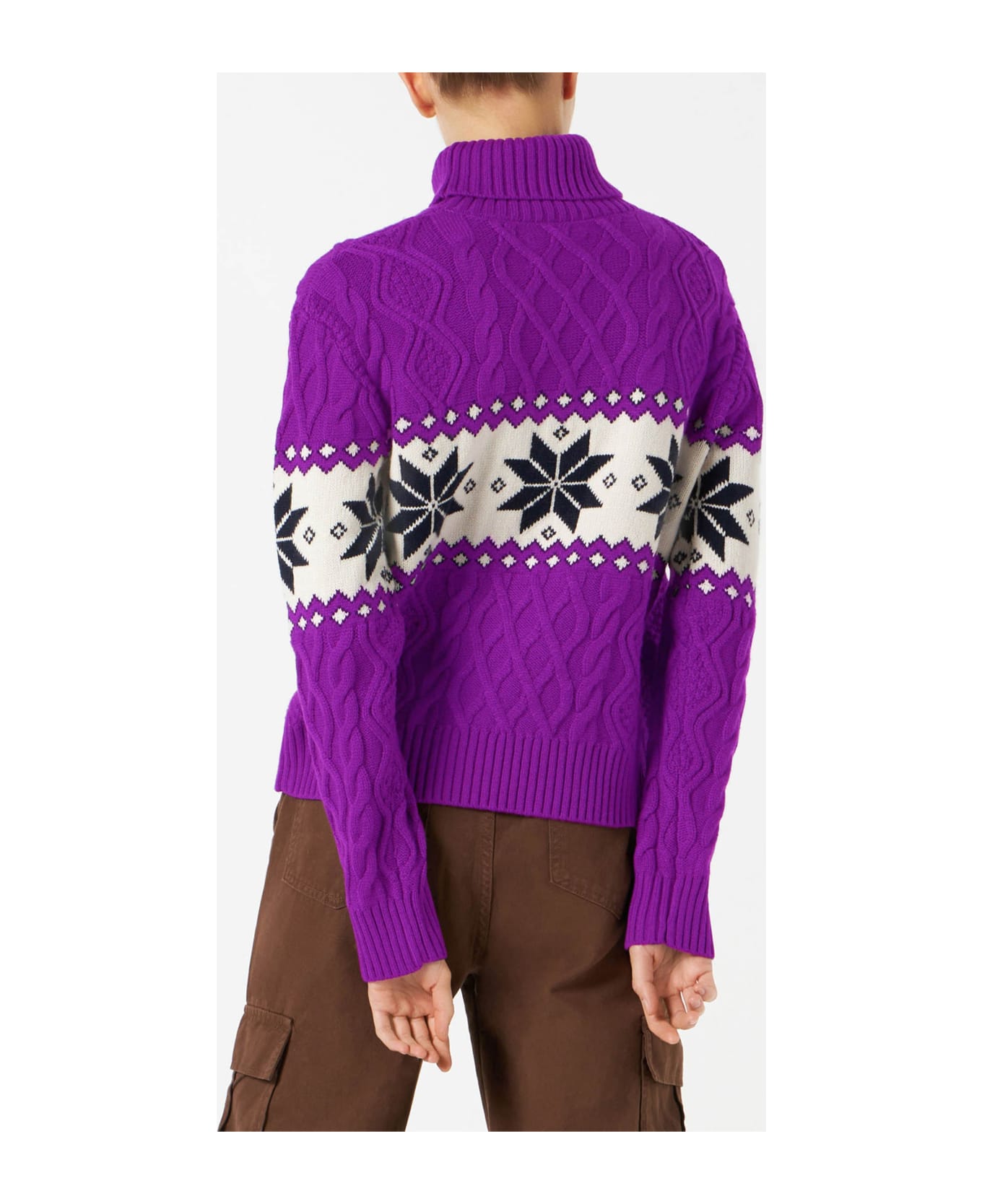 MC2 Saint Barth Woman Half-turtleneck Sweater With Saint Barth Lettering - PURPLE