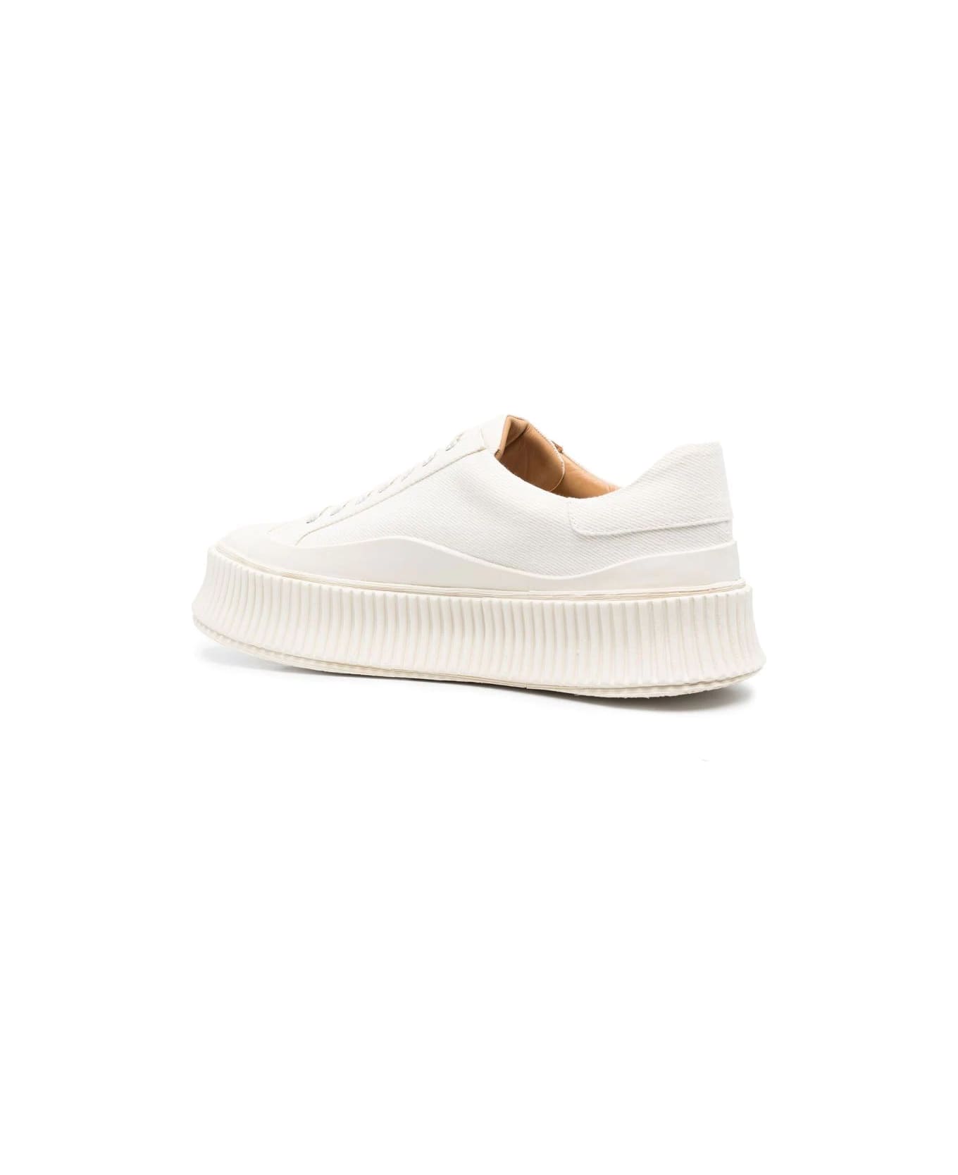 Jil Sander Low Laced Sneakers With Vulcanized Rubber Sole - Cloud