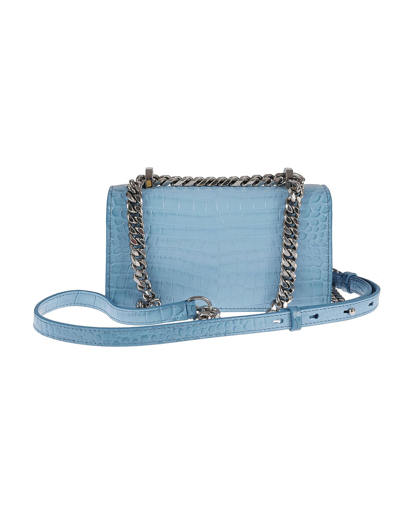 Alexander McQueen Jeweled Satchel Bag - Blu