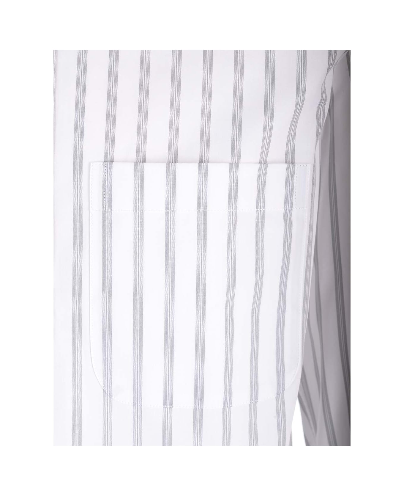 Thom Browne Striped Popeline Shirt - Grey