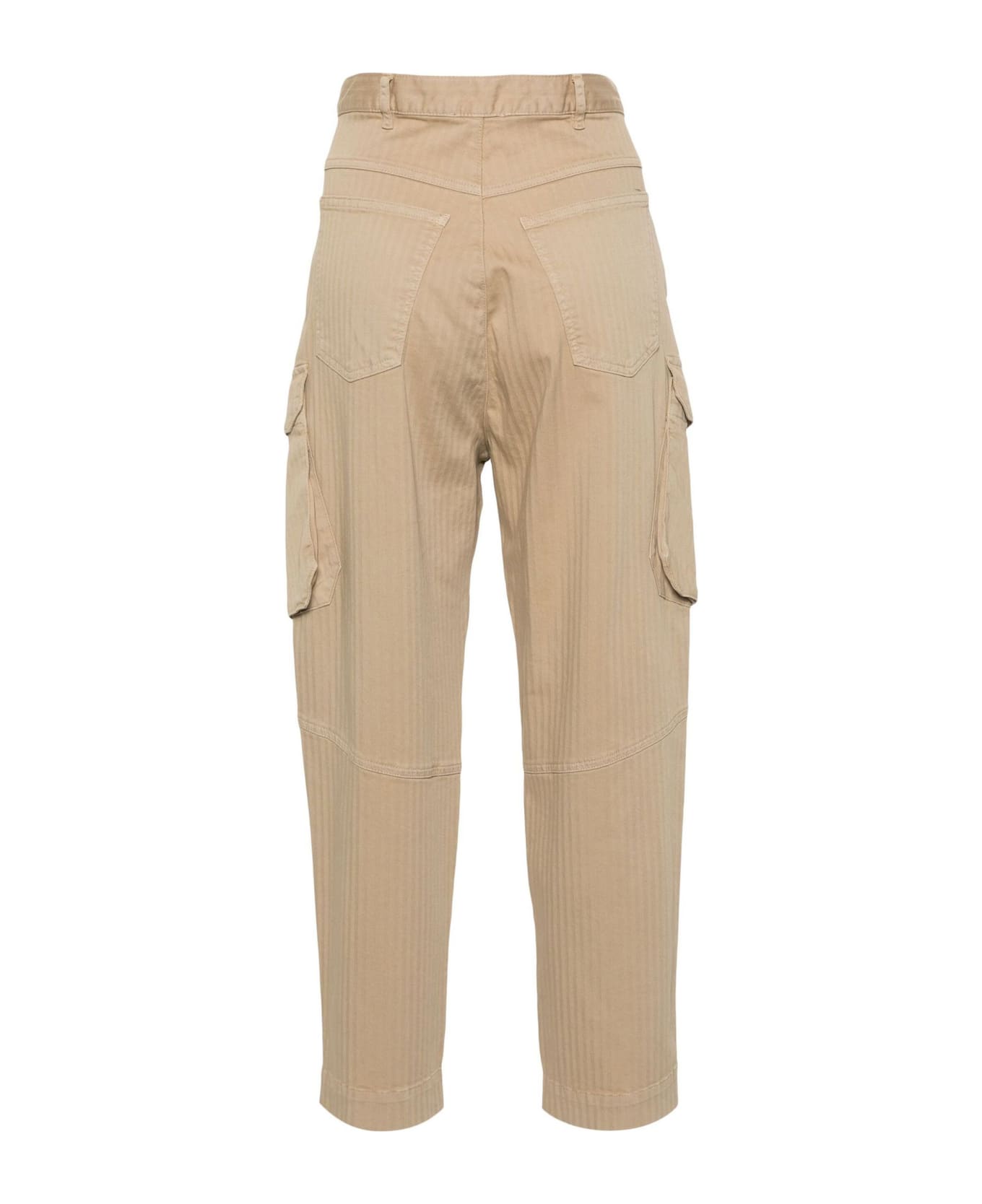 SEMICOUTURE Sand Beige Cotton Blend Trousers - Beige ボトムス
