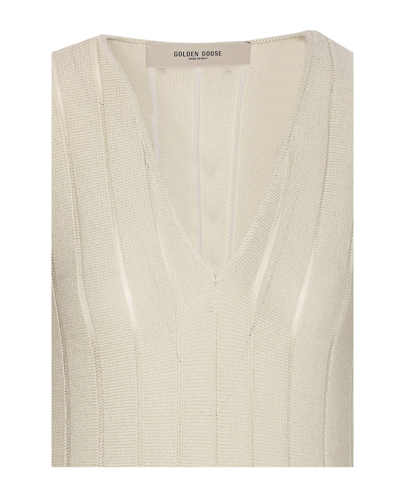 Golden Goose Numa V-neck Dress - White