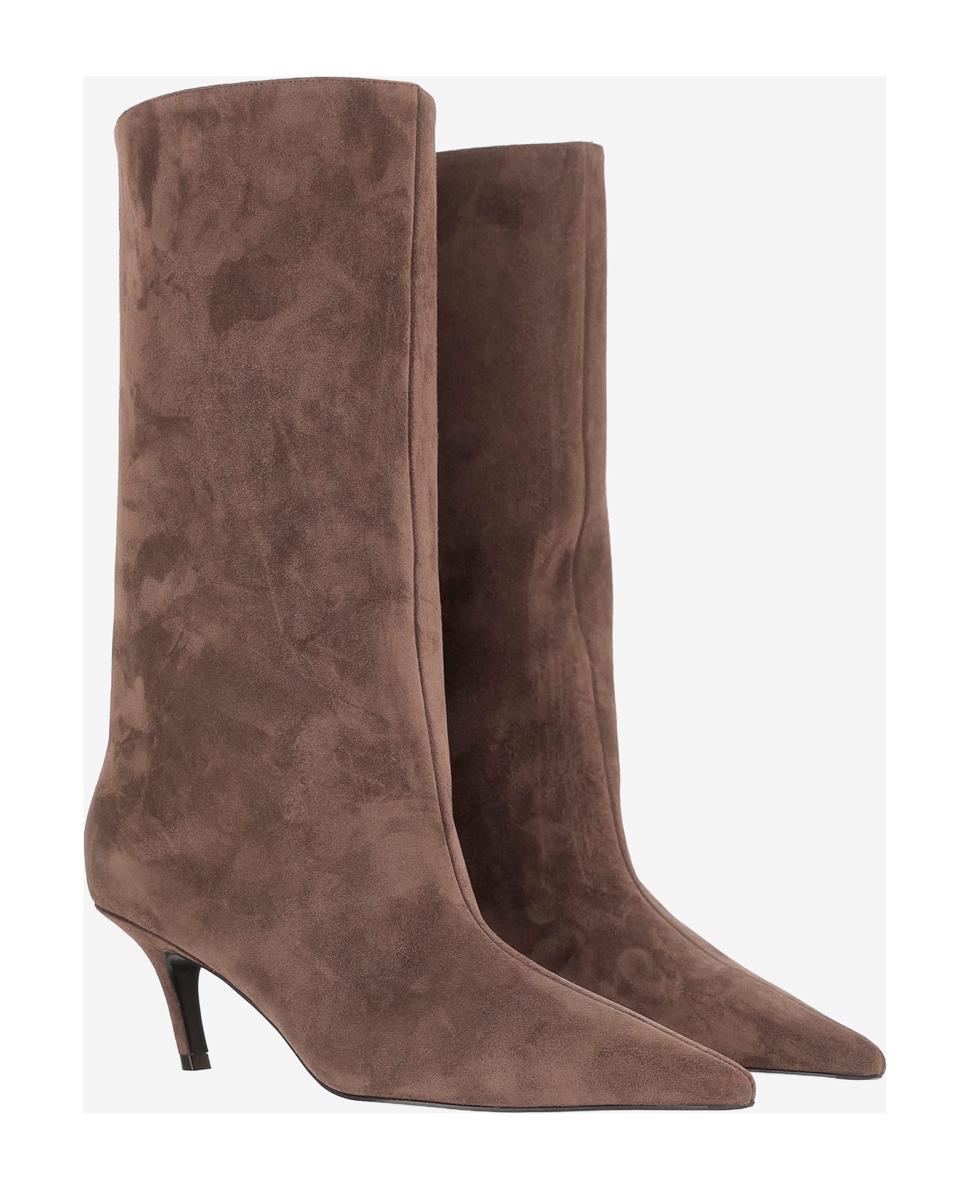 Amina Muaddi Fiona Suede Boots - Brown