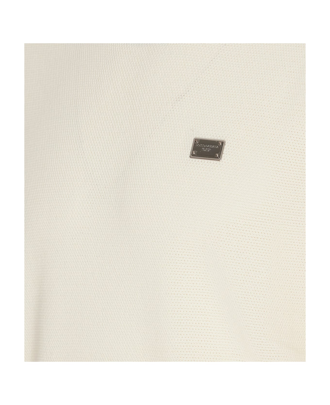 Dolce 
Gabbana Logo Plaque T-shirt - Beige