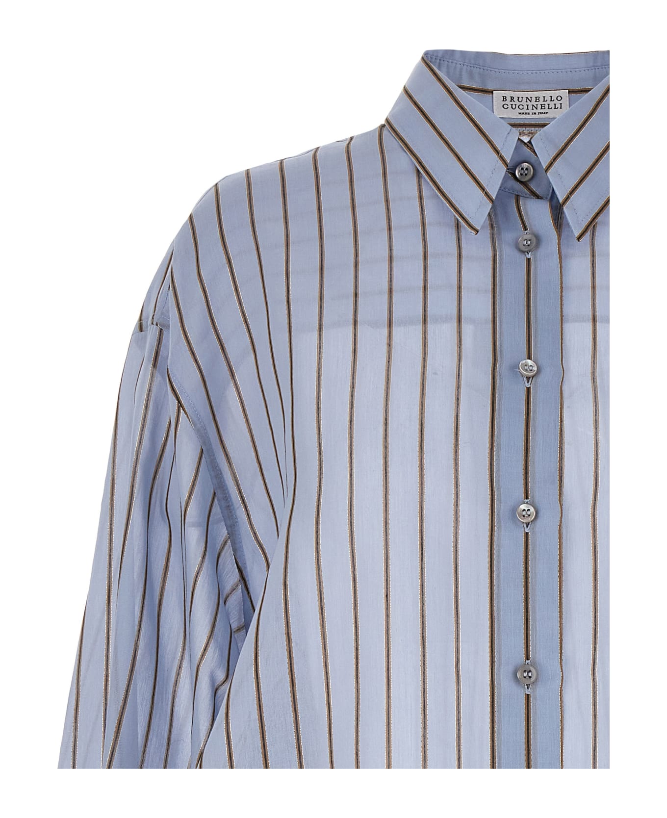 Brunello Cucinelli Striped Shirt - Light Blue
