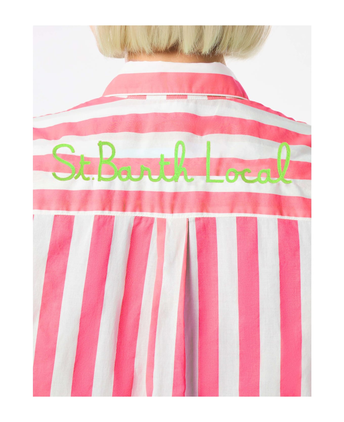 MC2 Saint Barth Striped Brigitte Shirt With St. Barth Local Embroidery - PINK シャツ