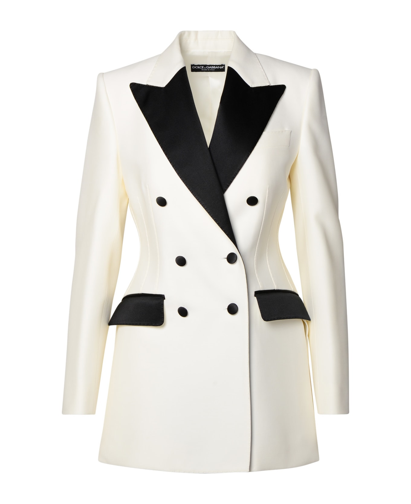 Dolce & Gabbana White Wool Blend Blazer - White コート