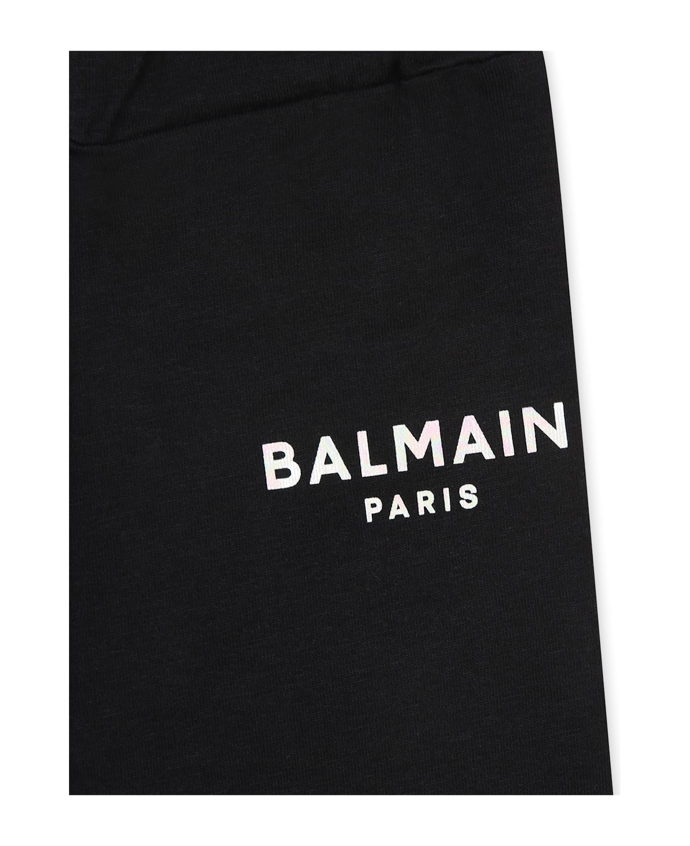 Balmain Black Leggings For Baby Girl With Logo - Black