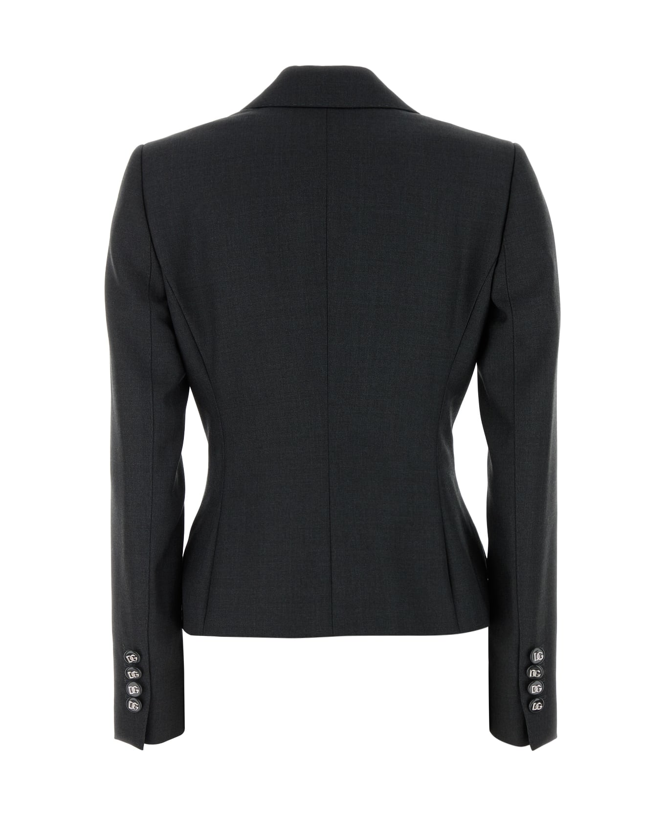 Dolce 
Gabbana Dolce Double-breasted Jacket With Dg Logo Buttons - CHARCOAL