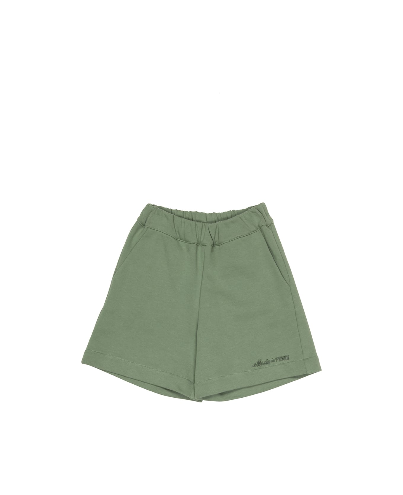 Fendi Green Shorts With Embroidery - Green