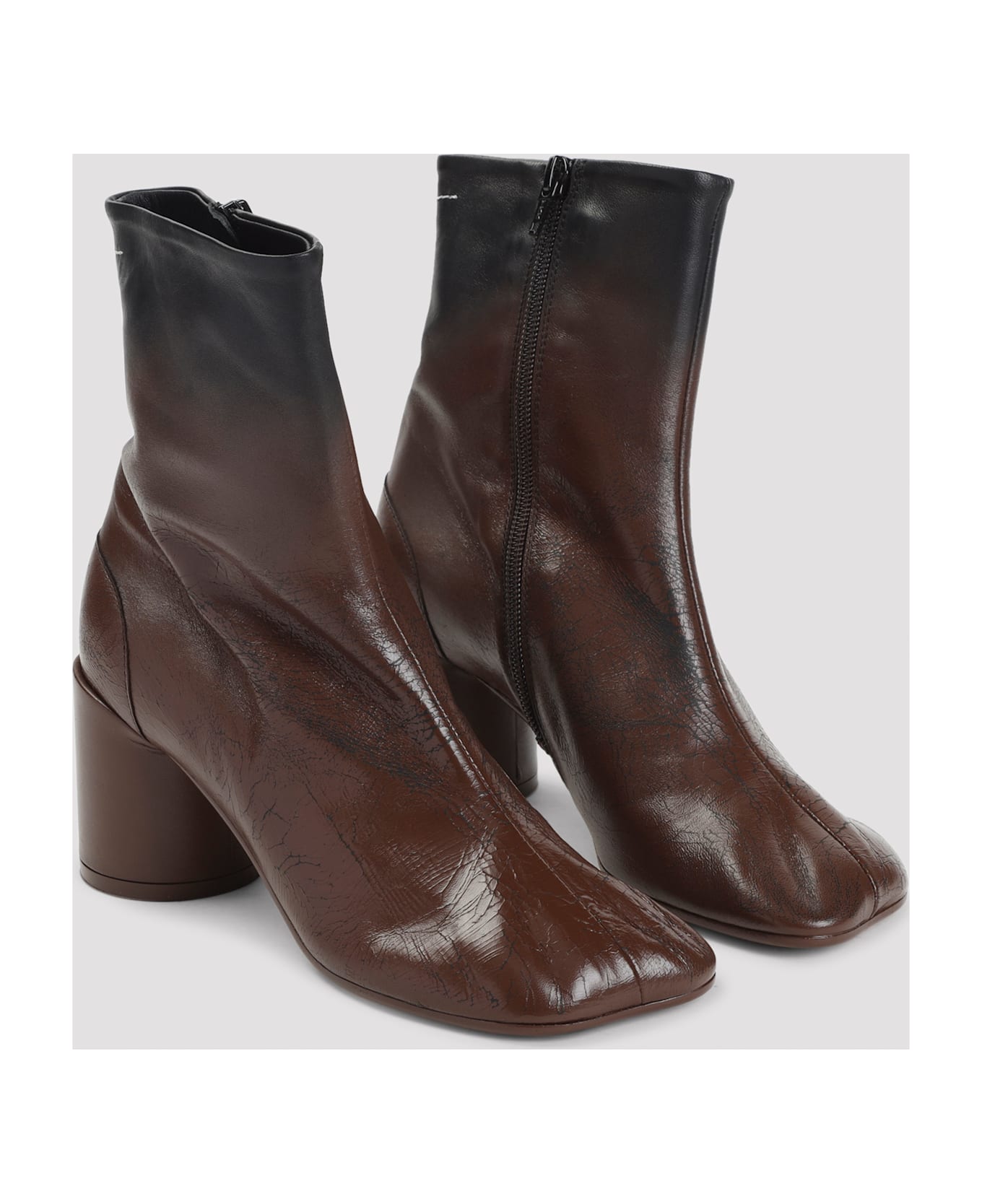 MM6 Maison Margiela Ovine Leather Boots - Black Sable