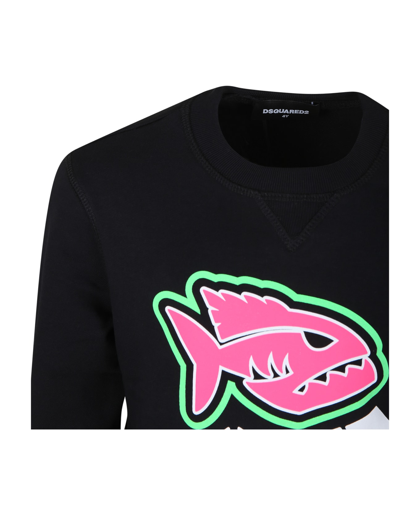 Dsquared2 Black Sweatshirt For Boy With Logo And Print