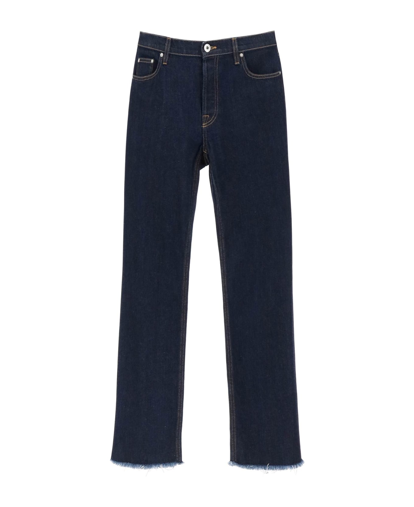 Lanvin Jeans With Frayed Hem - Blu