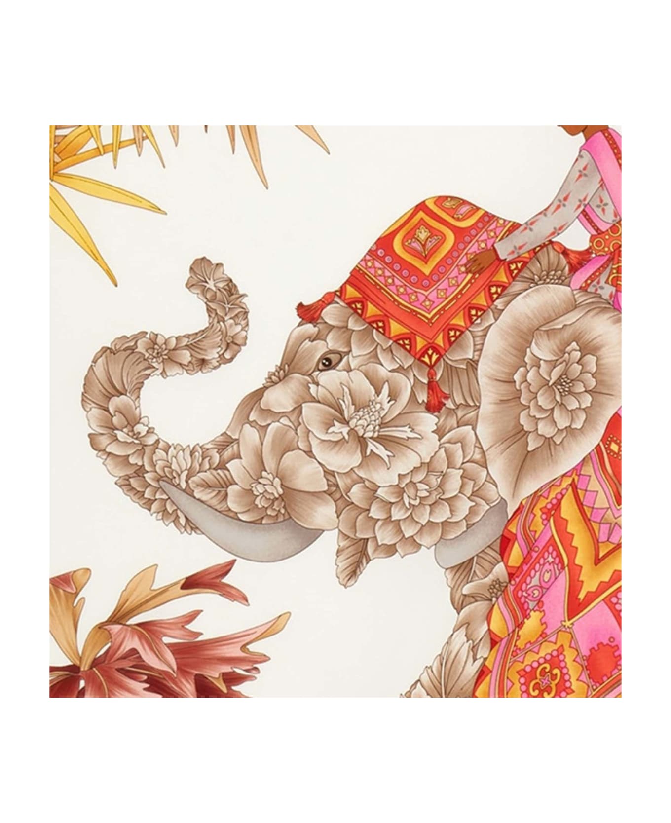 Ferragamo Silk Scarf With Indian Print - Red