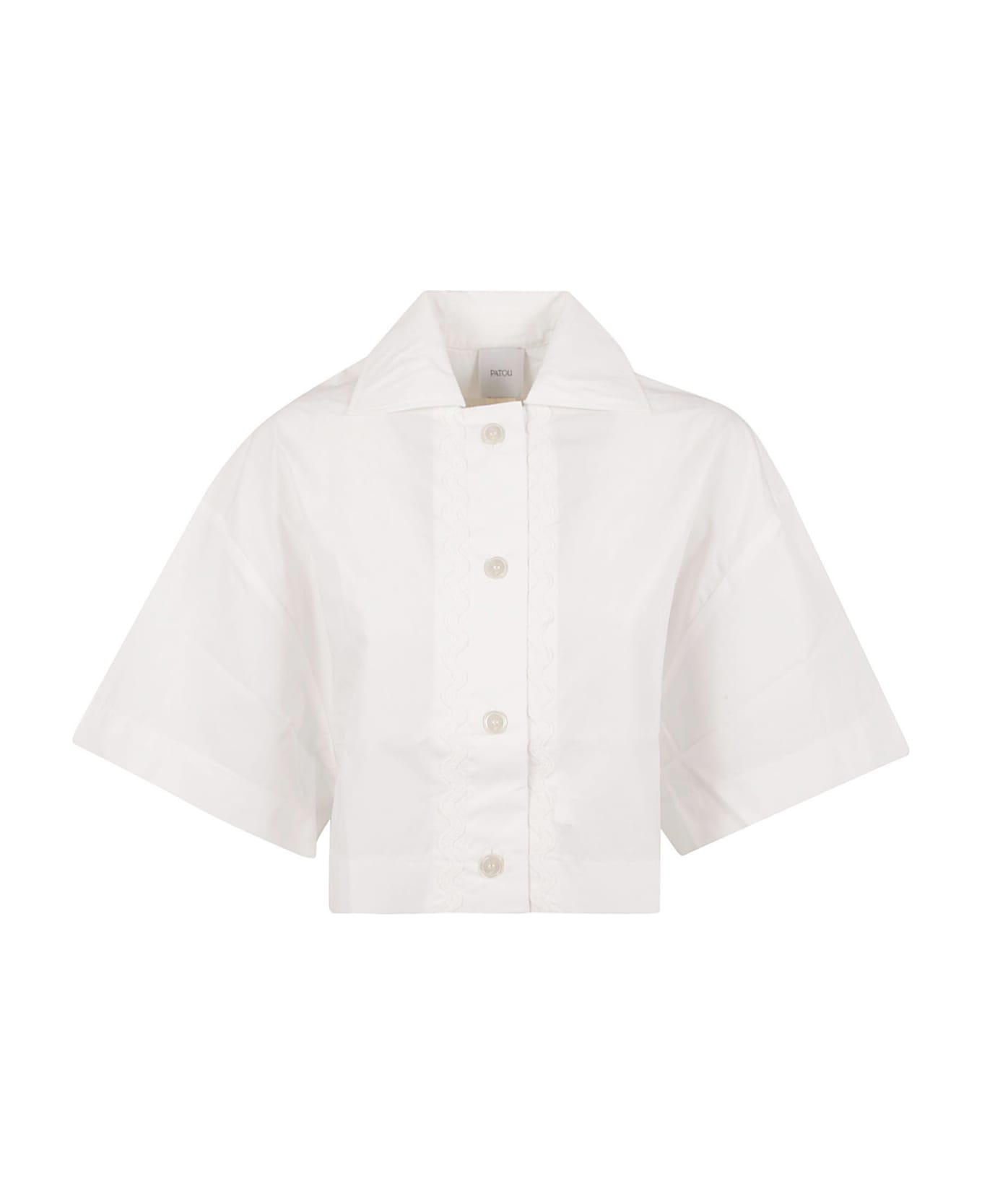 Patou Crop Shirt In White Cotton - White