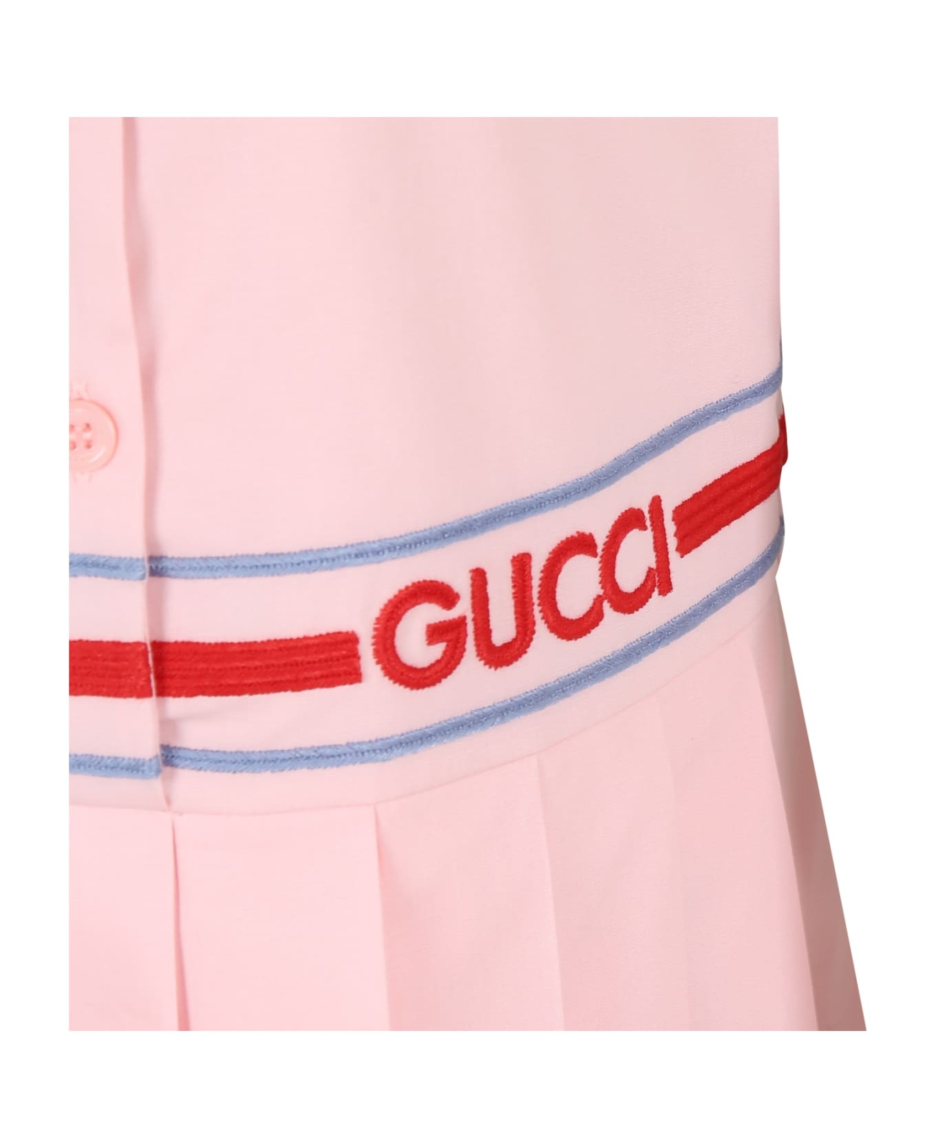 Gucci Pink Dress For Girl With Logo - Pink