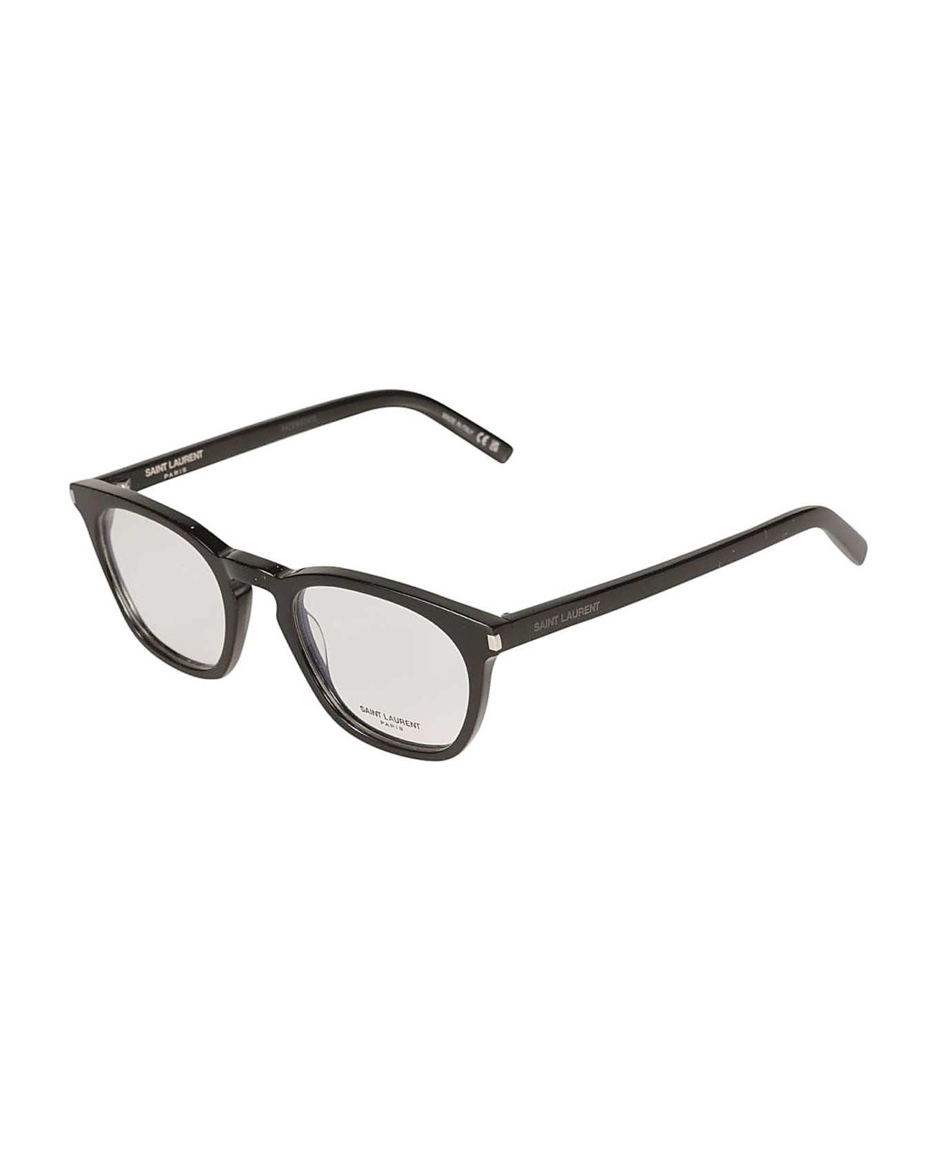 Saint Laurent Eyewear Round Frame Classic Glasses - Black/Transparent