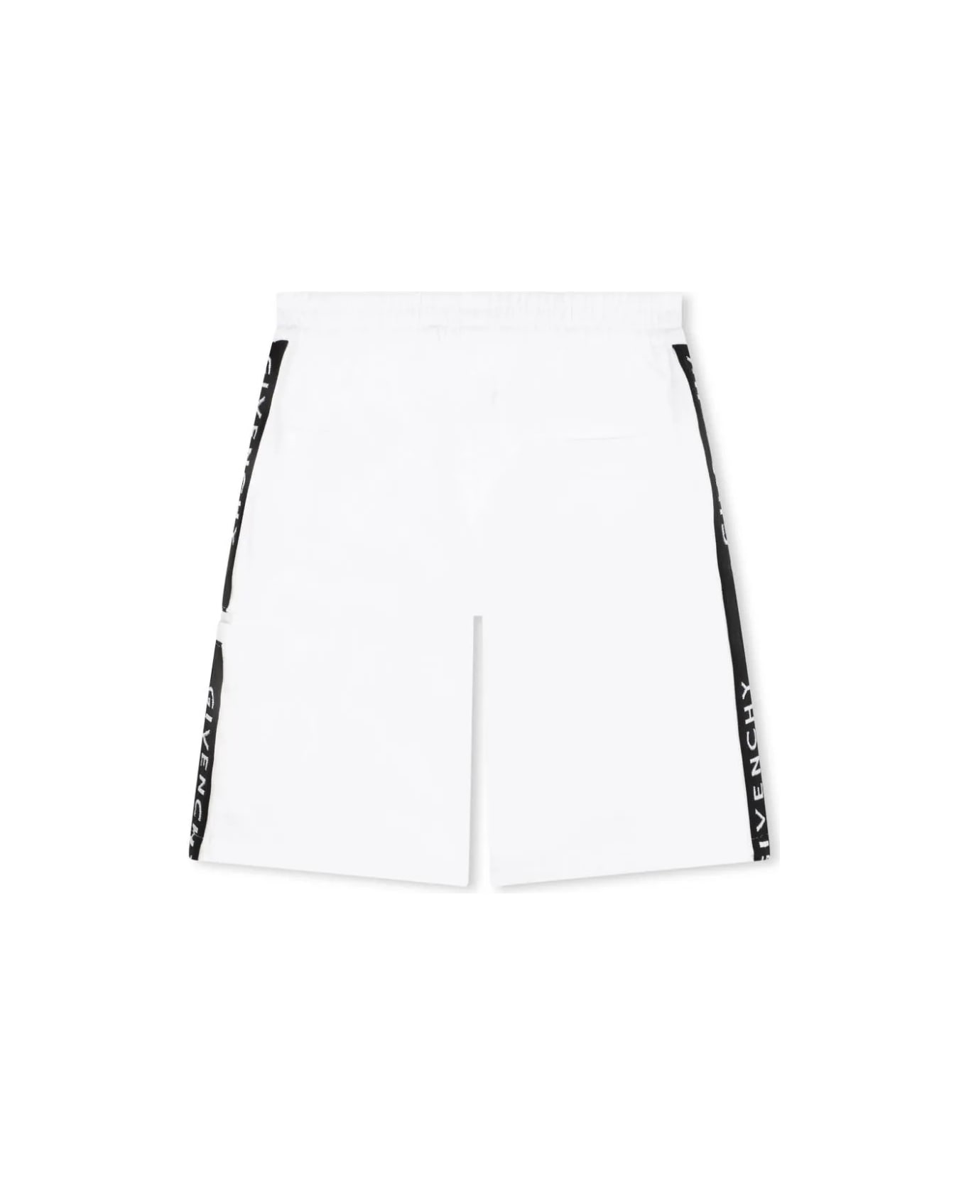 Givenchy White Shorts With Logo Band - White