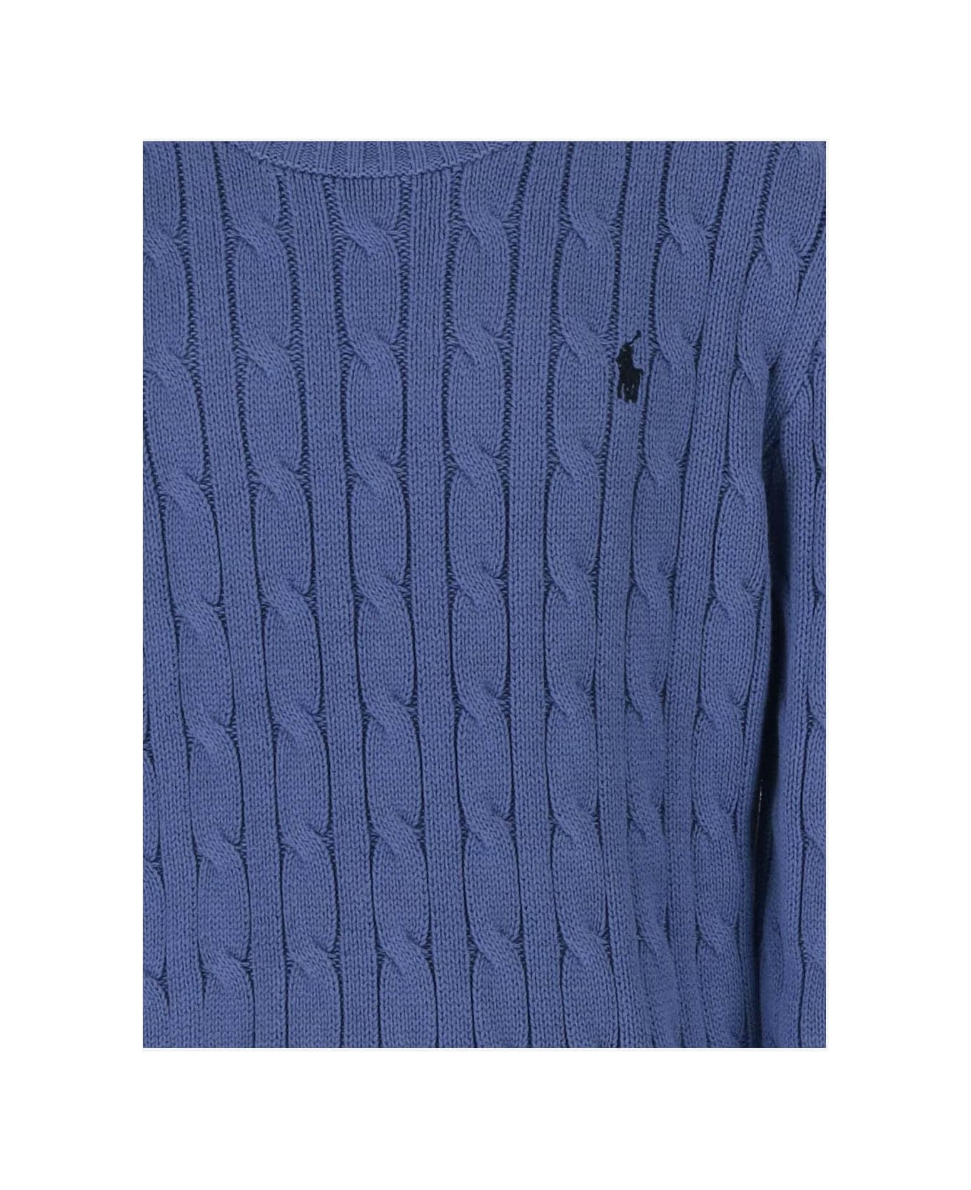 Polo Ralph Lauren Cotton Sweater With Logo - Blue