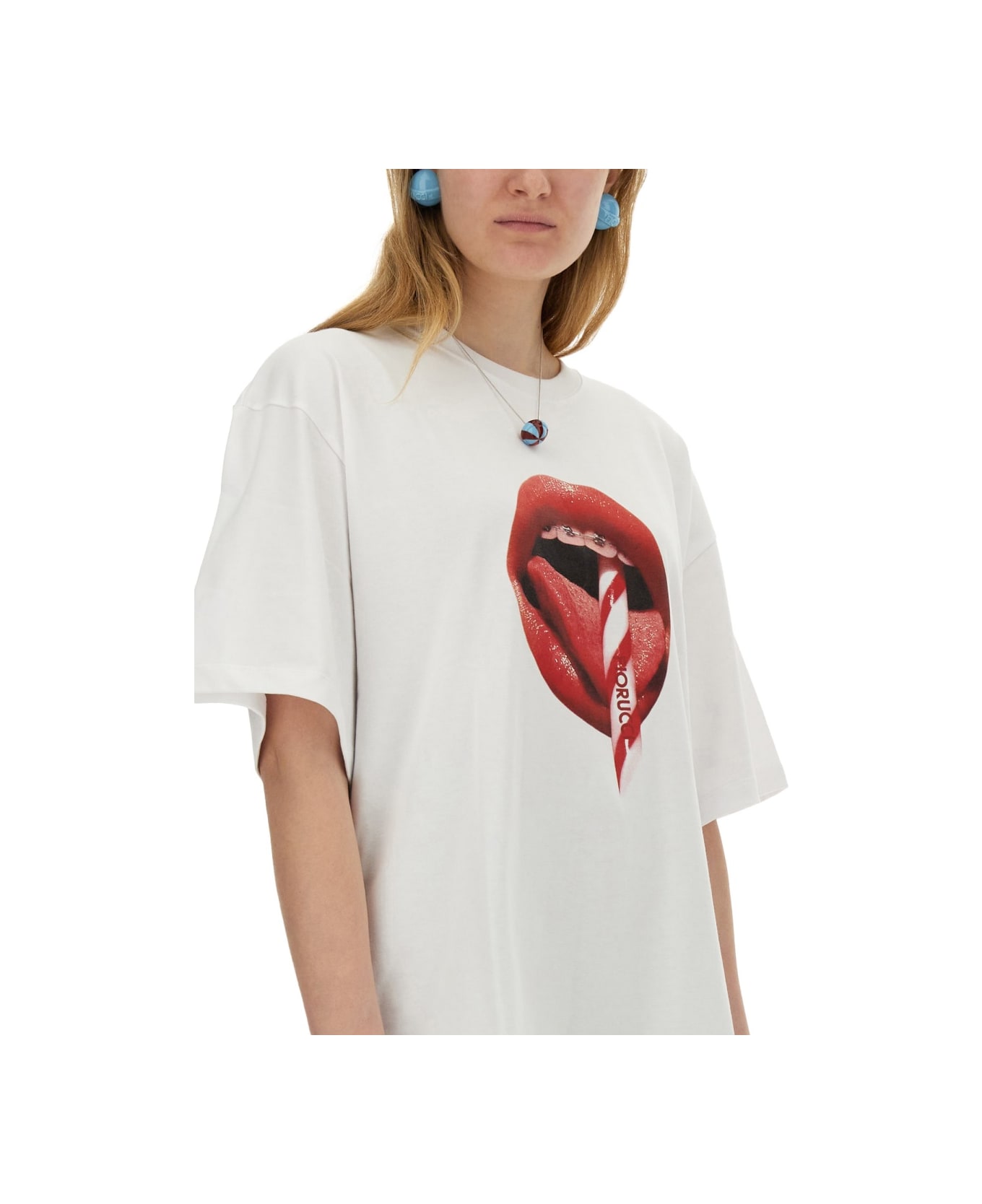 Fiorucci T-shirt With Mouth Print - WHITE Tシャツ